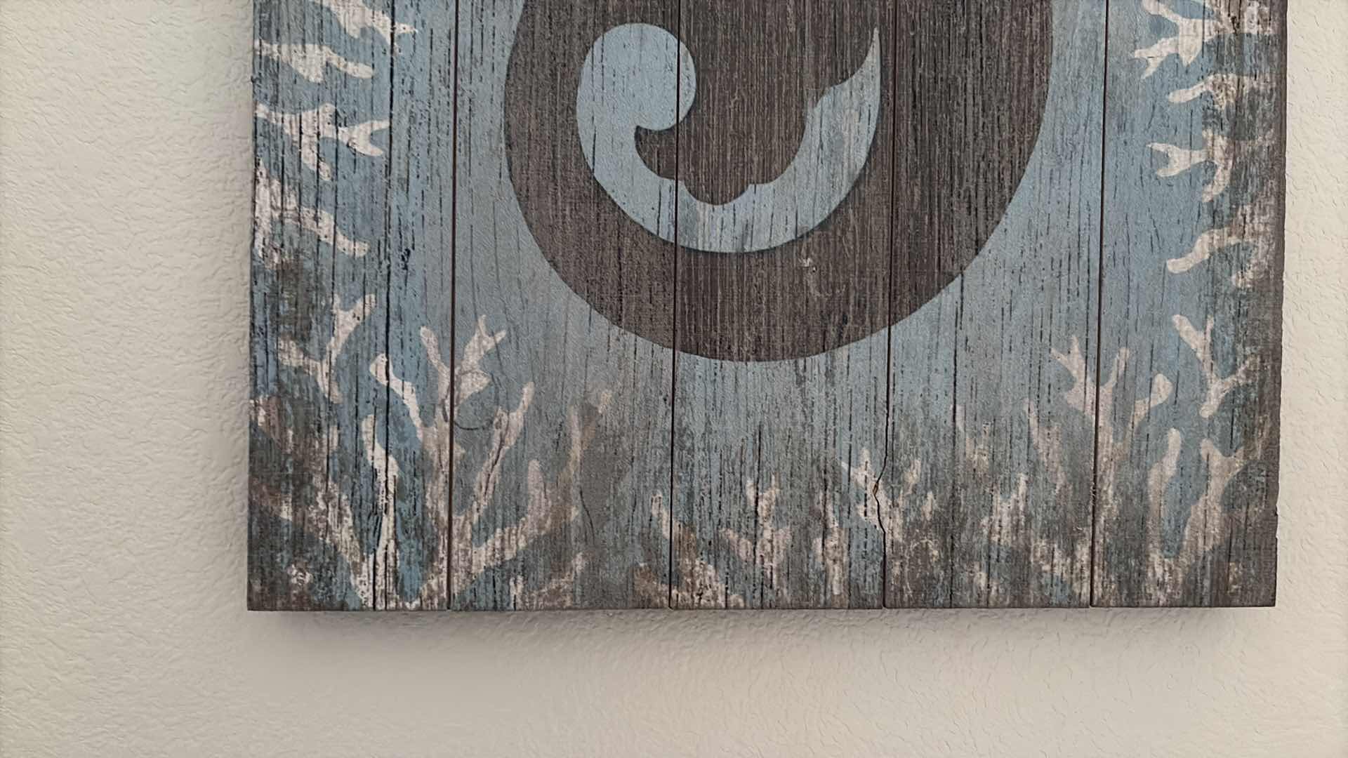 Photo 1 of (2) PCS MERMAID WOODEN ARTWORK 15”X26”