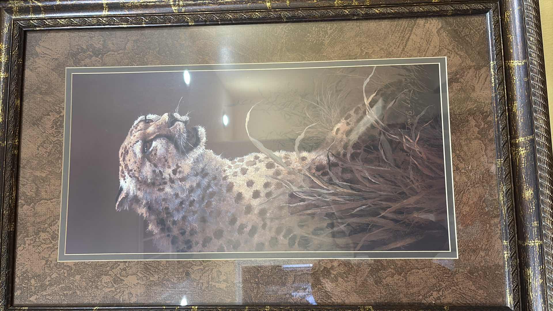 Photo 1 of (2)PCS SAFARI ANIMAL FRAMED ARTWORK 24”X36”