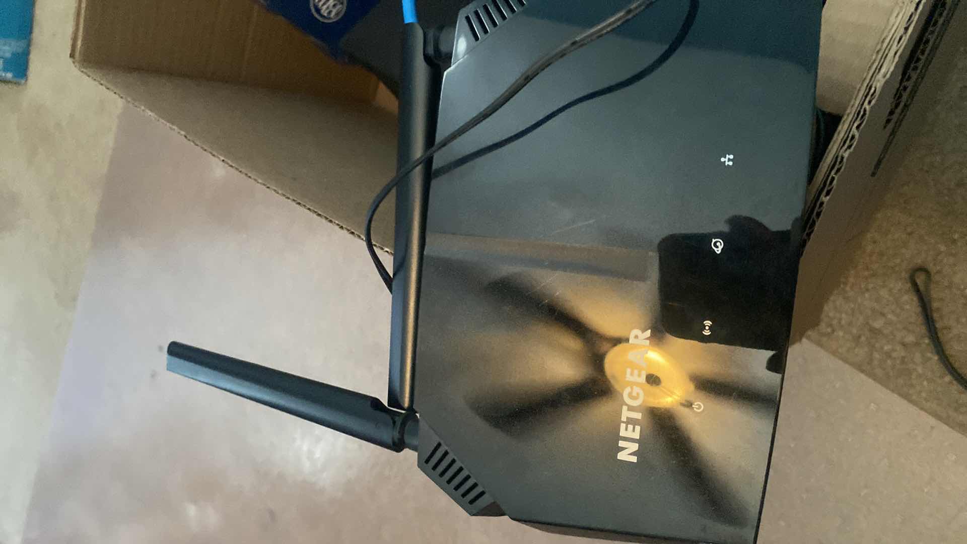 Photo 1 of BOX OF ELECTRONICS - SPEAKERS, ROUTER & MORE