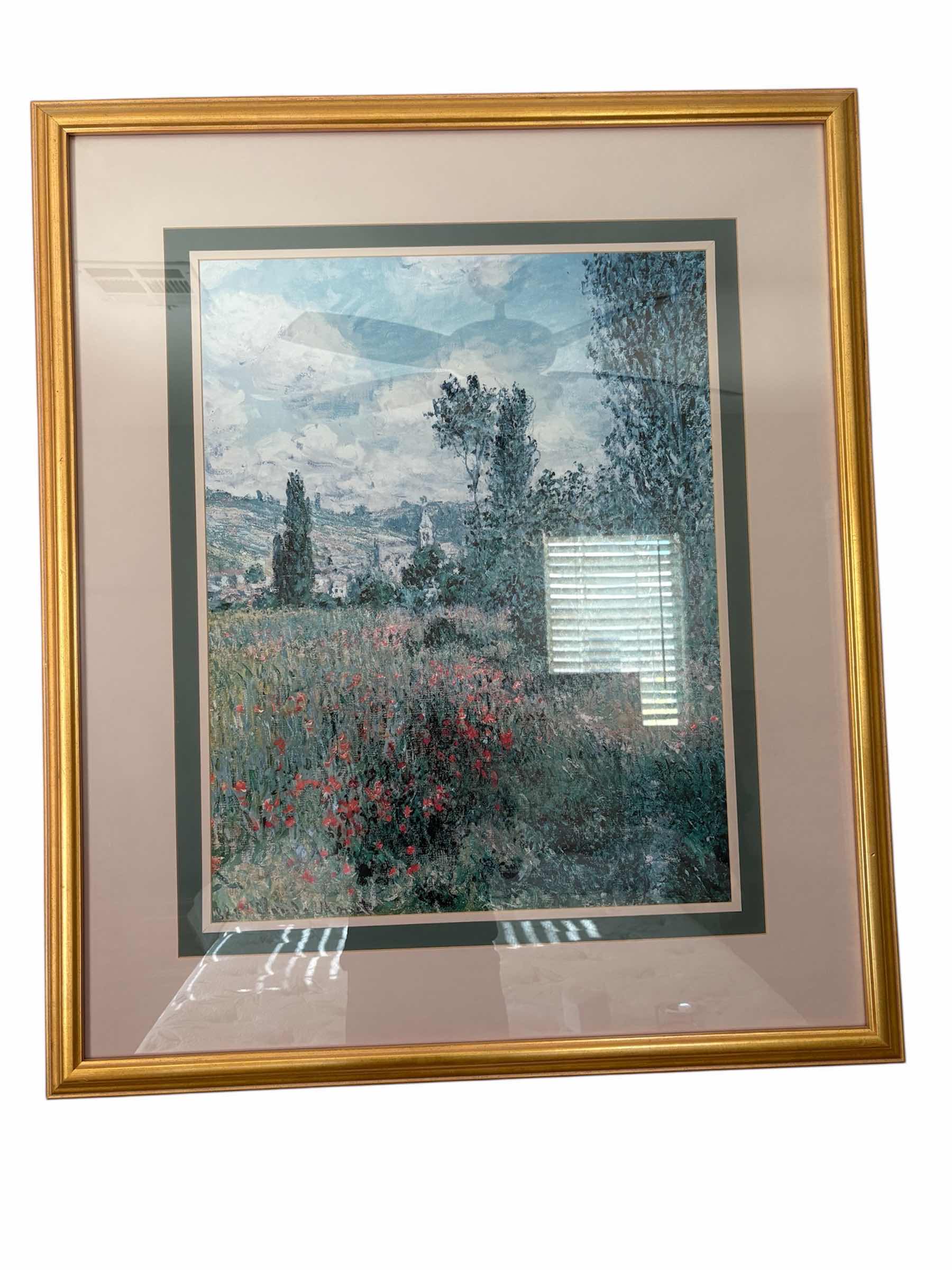 Photo 1 of POPPIES, VILLAGE FRAMED ARTWORK  35”X42”