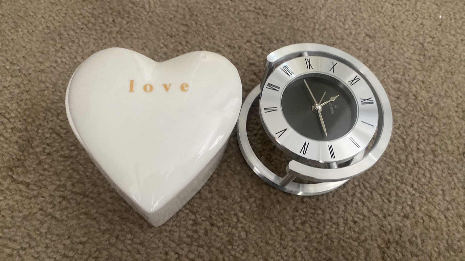 Photo 1 of SAMSONITE LAPTOP BAG, CLOCK & HEART TRINKET BOX