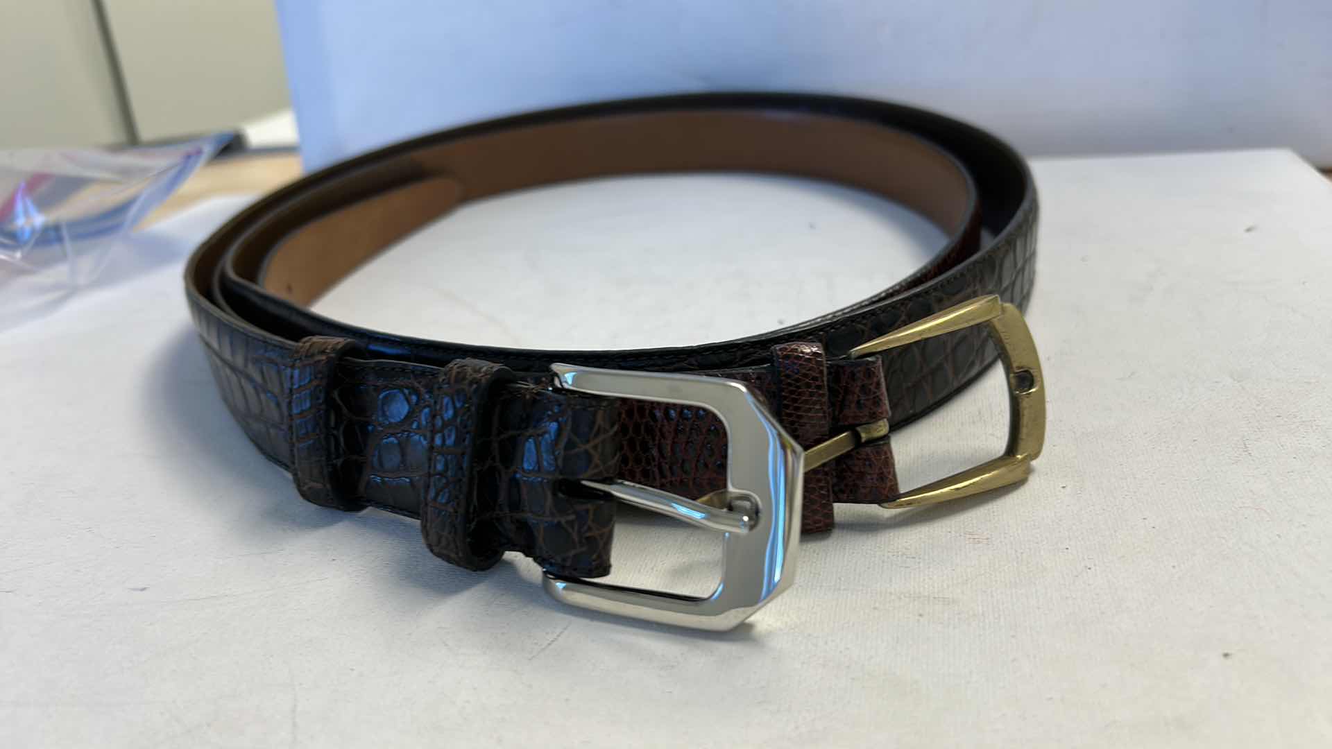 Photo 1 of 2 MENS LEATHER BELTS, ALLIGATOR & LIZARD