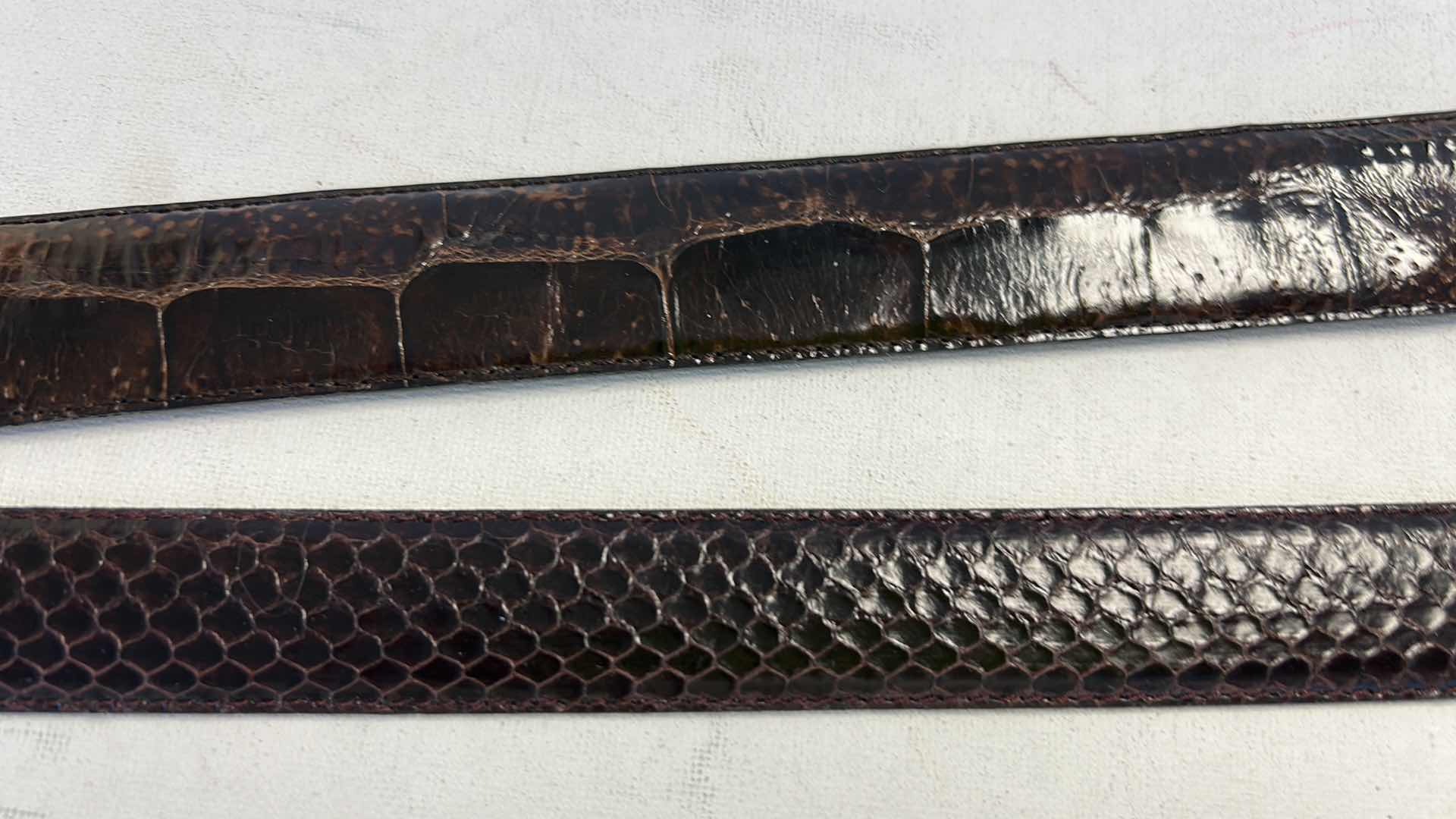 Photo 1 of 2 MENS LEATHER BELTS - SNAKESKIN & CROCODILE