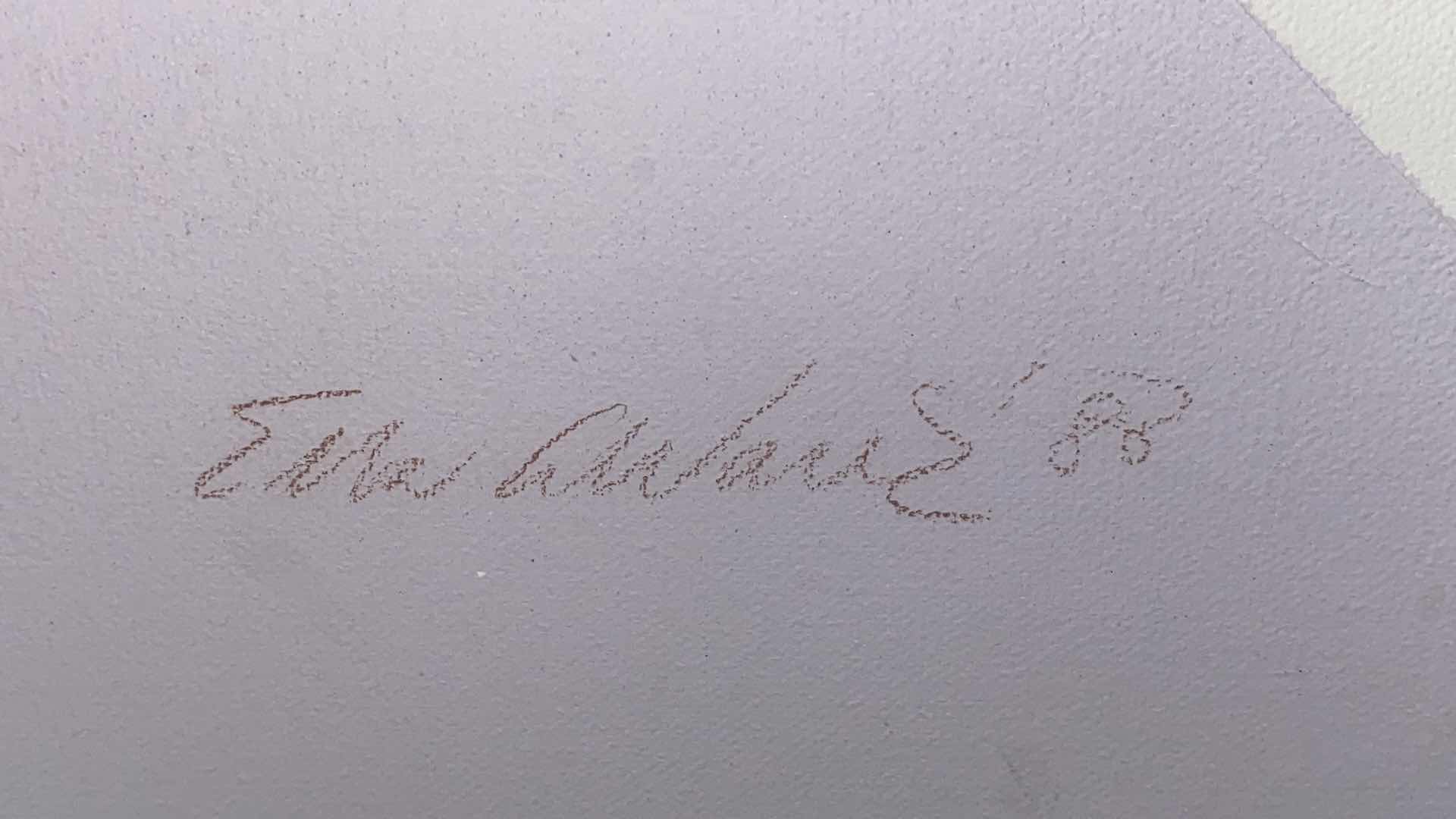 Photo 1 of VINTAGE ORIGINAL ACRYLIC ON CANVAS “ACTION ABSTRACT by ELBA ALVAREZ ARTWORK WITH COA/APPRAISAL 72” X 48”