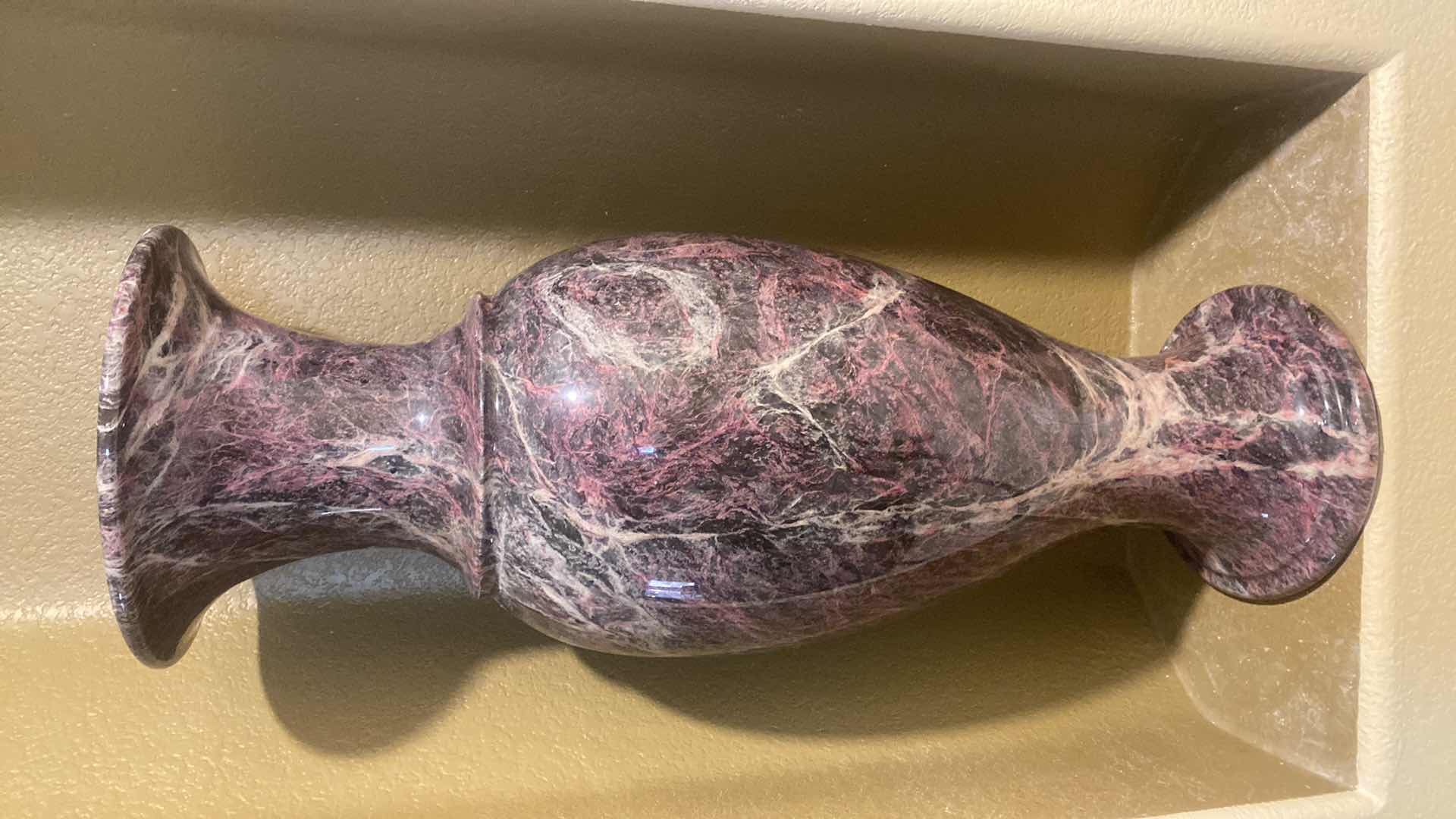 Photo 1 of SERPENTINE JADE POLISHED MULTI-COLOR STONE VASE 12“ X 35 1/2“