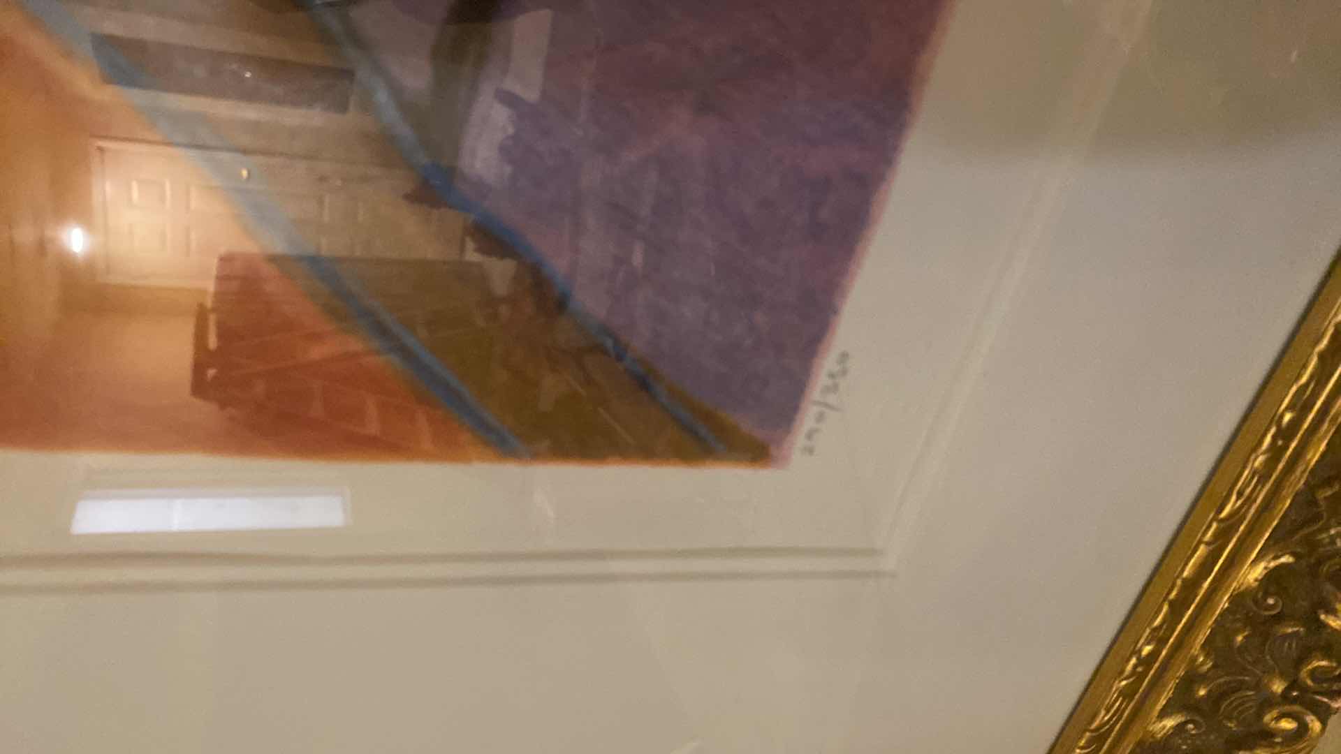 Photo 1 of VINTAGE 1993 GOLD FRAMED ITZCHAK TARKAY “UNSPOKEN THOUGHTS II” SERIGRAPH SIGNED & NUMBERED ARTWORK UNFRAMED MEASURES 22 3/8“ x 21 5/8“ FRAMED 33“ x 34 1/2“ WITH COA