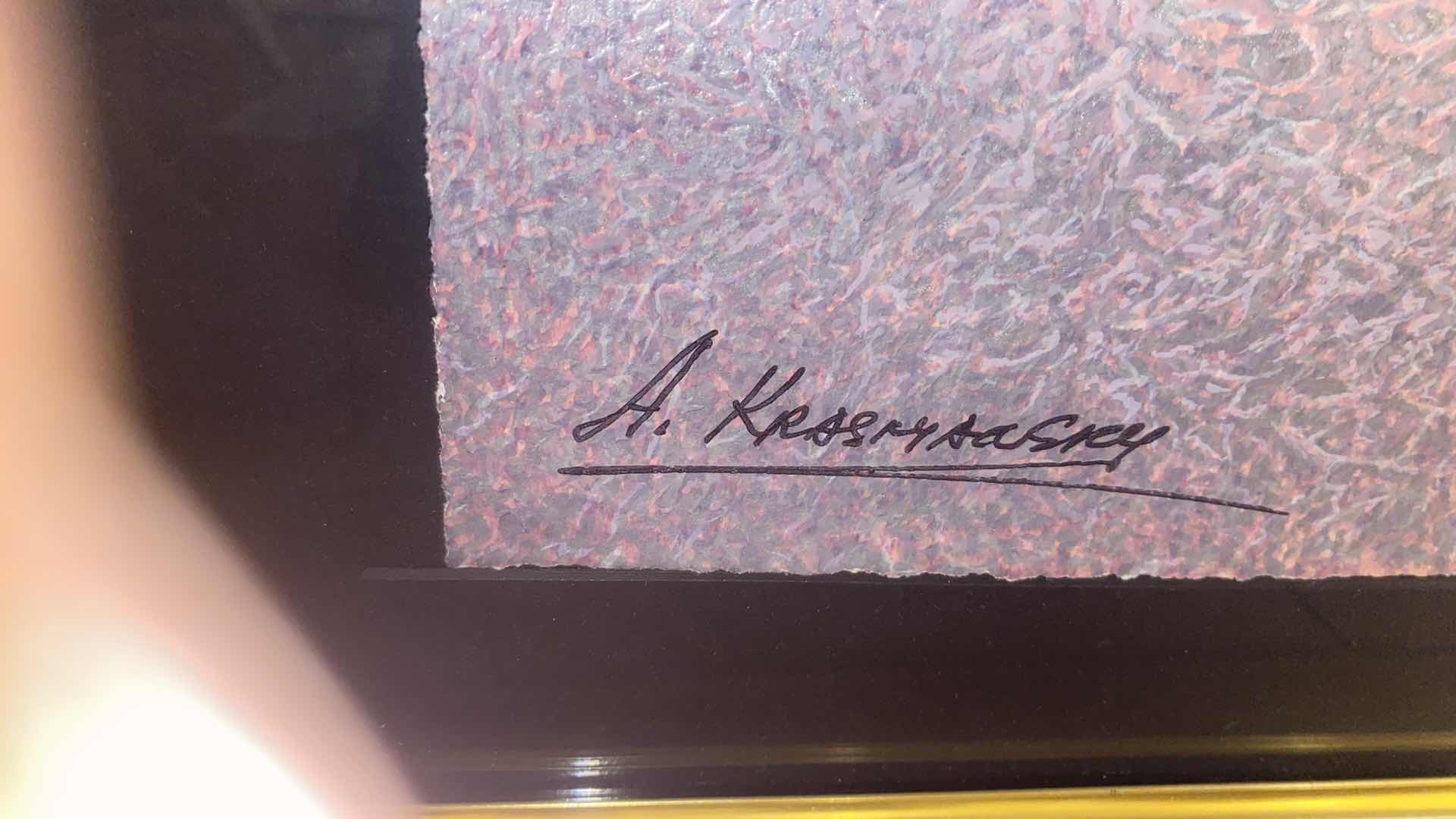 Photo 1 of VINTAGE 1996 FRAMED “TOAST FOR THE ORCHESTRA” by ANATOLE KRASNYANSKY SERIGRAPH SIGNED & NUMBERED ARTWORK UNFRAMED MEASURES 30 1/2” X 46 1/4” FRAMED 56“ X 41“ WITH COA