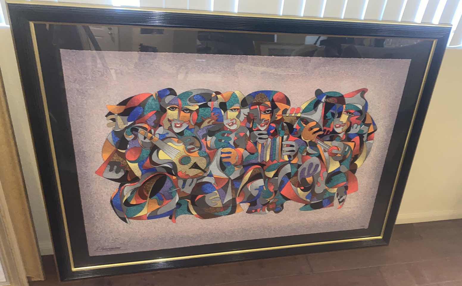 Photo 1 of VINTAGE 1996 FRAMED “TOAST FOR THE ORCHESTRA” by ANATOLE KRASNYANSKY SERIGRAPH SIGNED & NUMBERED ARTWORK UNFRAMED MEASURES 30 1/2” X 46 1/4” FRAMED 56“ X 41“ WITH COA