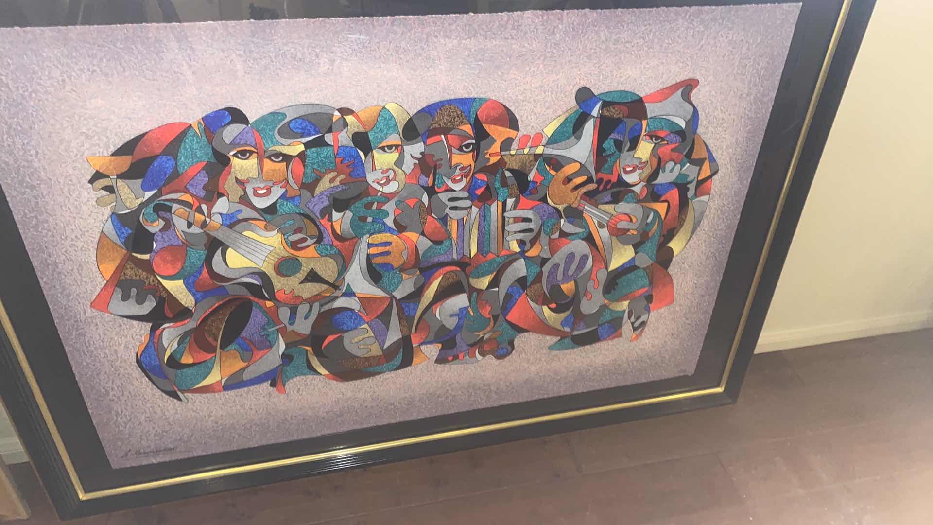 Photo 1 of VINTAGE 1996 FRAMED “TOAST FOR THE ORCHESTRA” by ANATOLE KRASNYANSKY SERIGRAPH SIGNED & NUMBERED ARTWORK UNFRAMED MEASURES 30 1/2” X 46 1/4” FRAMED 56“ X 41“ WITH COA