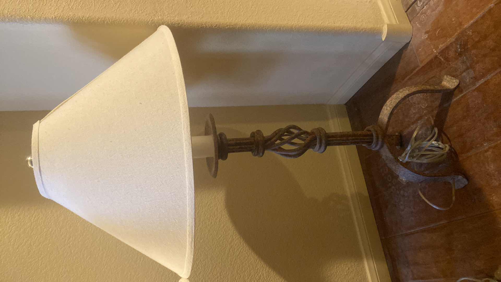 Photo 1 of PAIR OF HEAVY IRON TABLE LAMPS H35”