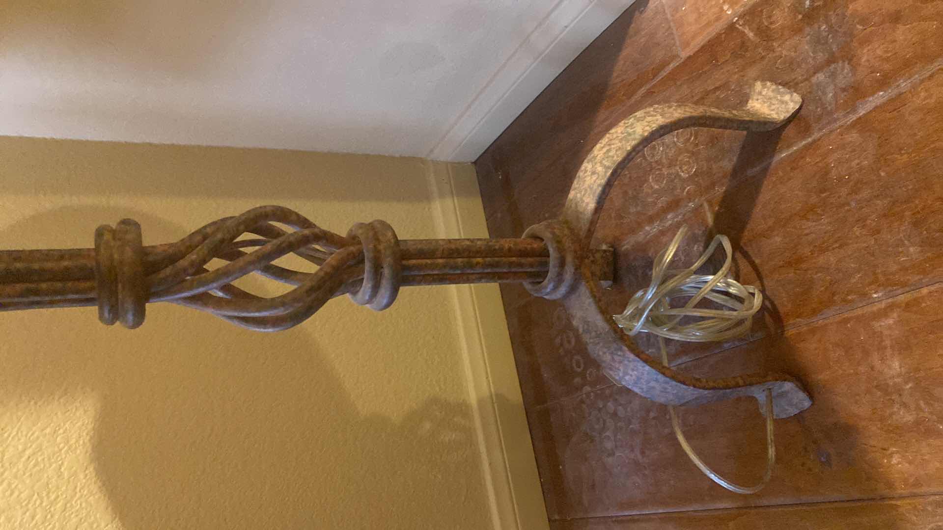 Photo 1 of PAIR OF HEAVY IRON TABLE LAMPS H35”