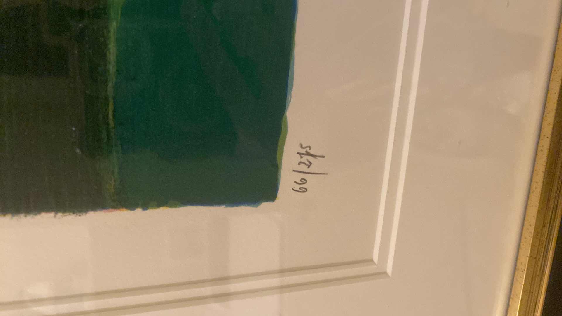 Photo 1 of VINTAGE BLACK &  GOLD FRAMED “L’ESCALE” by MARCEL MOULY SIGNED & NUMBERED LITHOGRAPH ARTWORK UNFRAMED 25” X 33 1/2” FRAMED 47“ X 38“ WITH COA