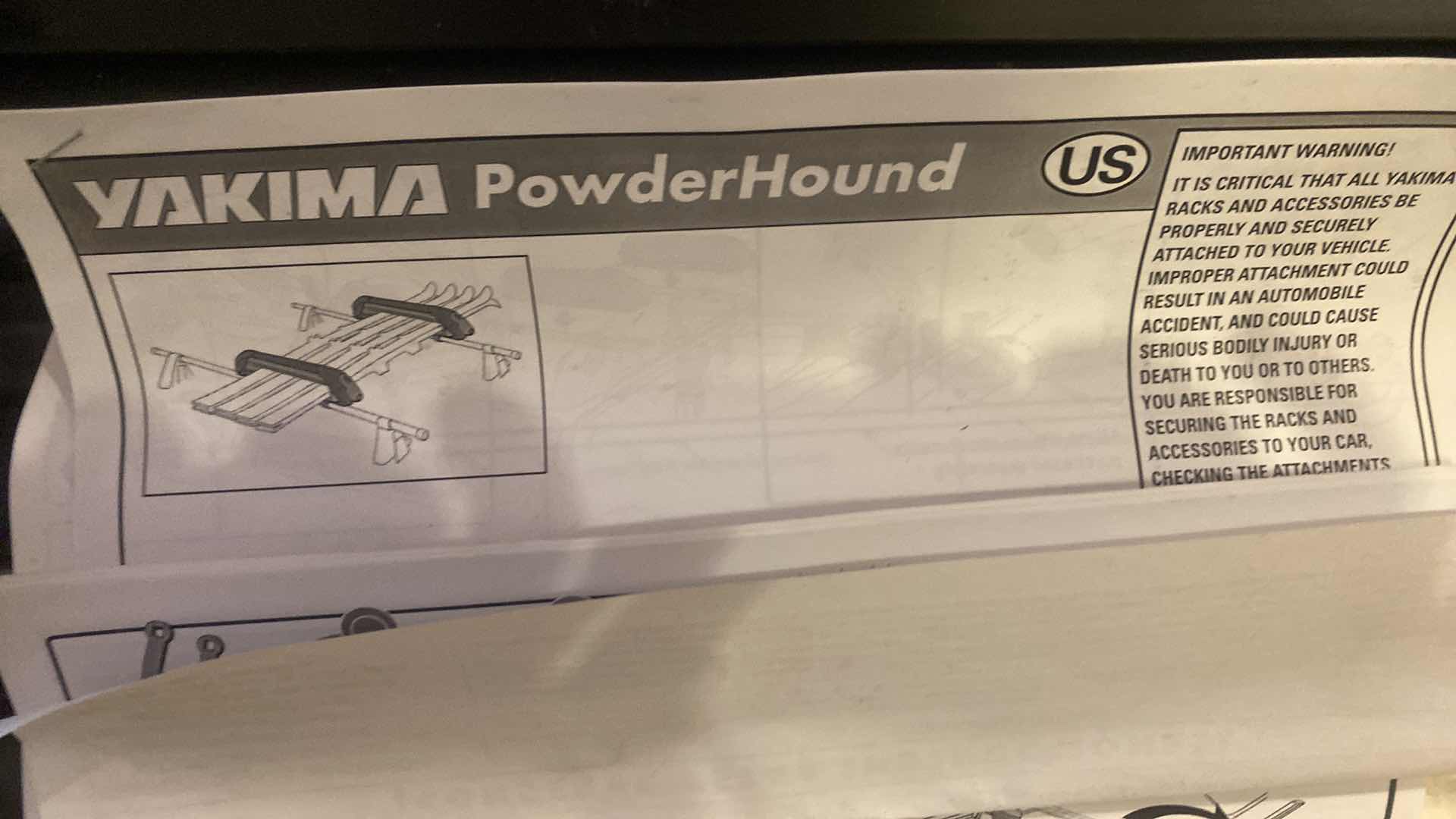 Photo 1 of YAKIMA POWDERHOUND ROOF TOP RACK (SKIIS)