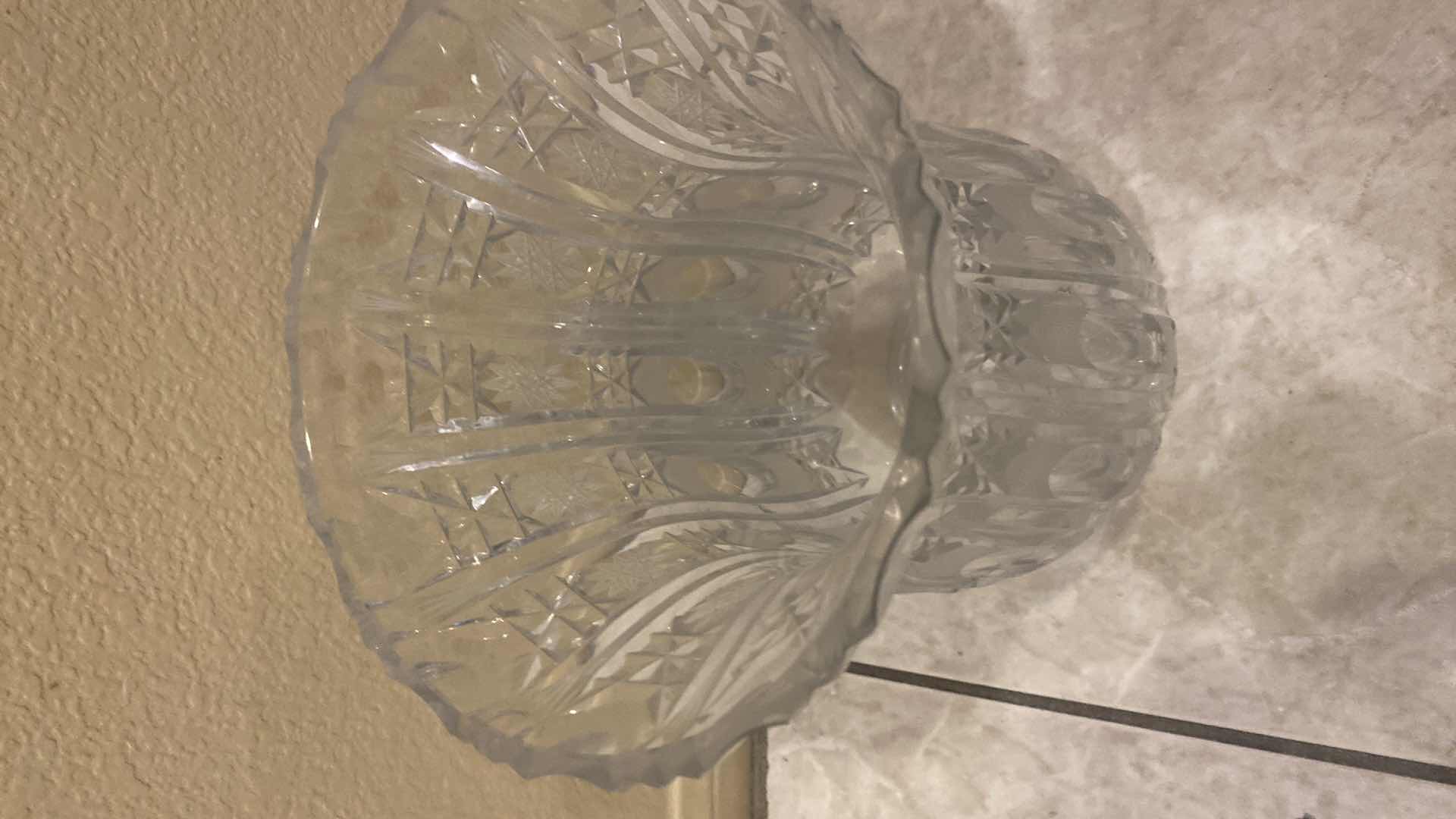 Photo 1 of BOHEMIAN STYLE LARGE CUT CRYSTAL VASE 7” X 12”