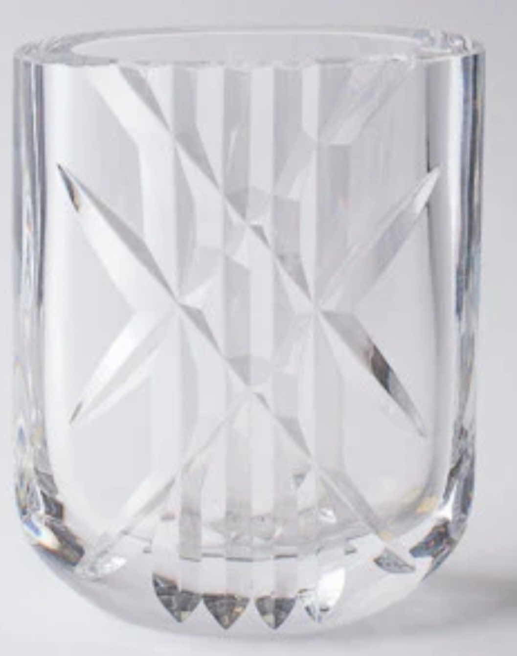Photo 1 of VINTAGE SOLLIDEN BY ORREFORS CRYSTAL OVAL VASE H8”