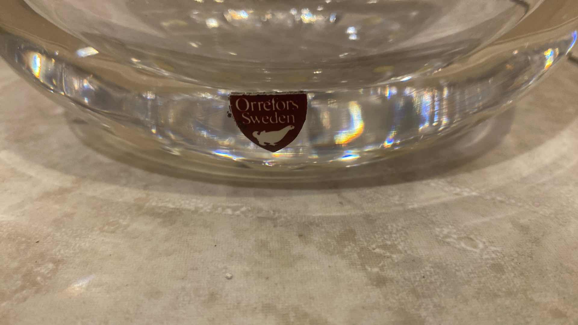 Photo 1 of VINTAGE SOLLIDEN BY ORREFORS CRYSTAL OVAL VASE H8”
