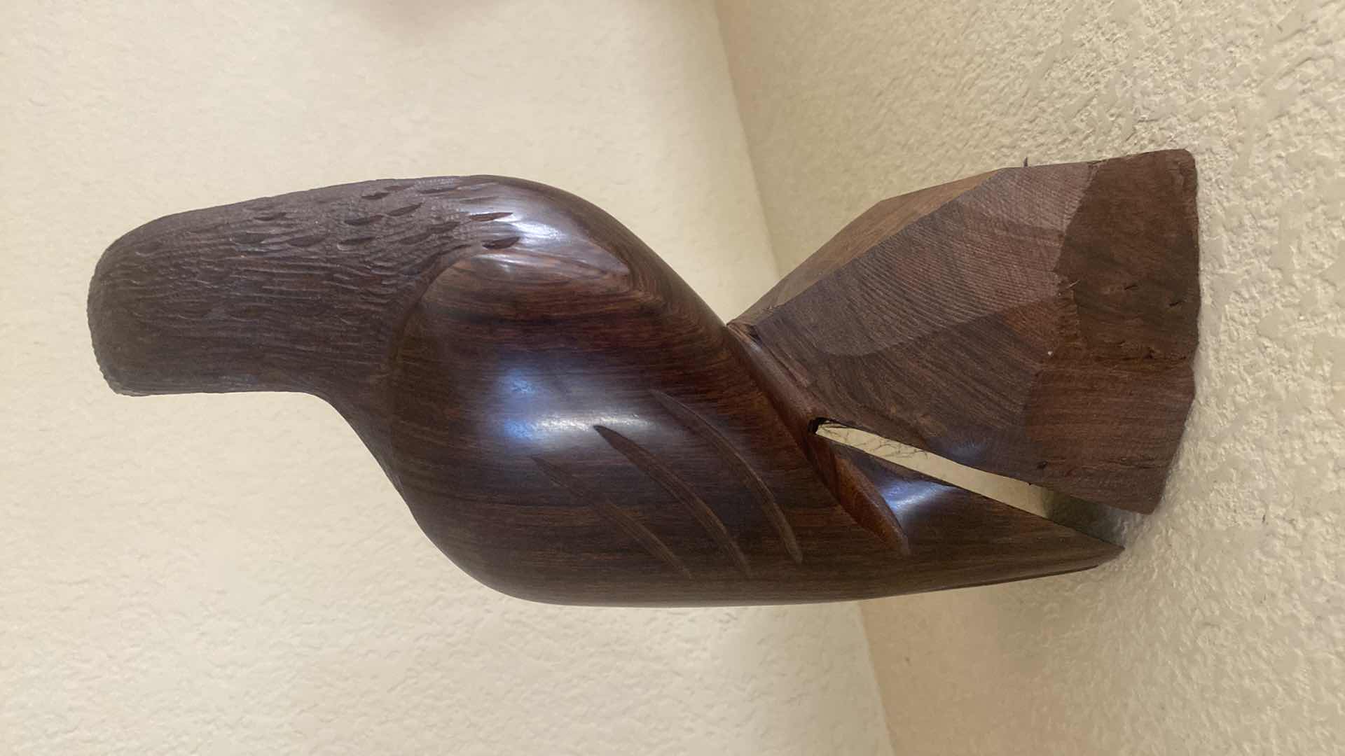 Photo 1 of VINTAGE MEXICAN IRONWOOD CARVED EAGLE SIGNED H11”