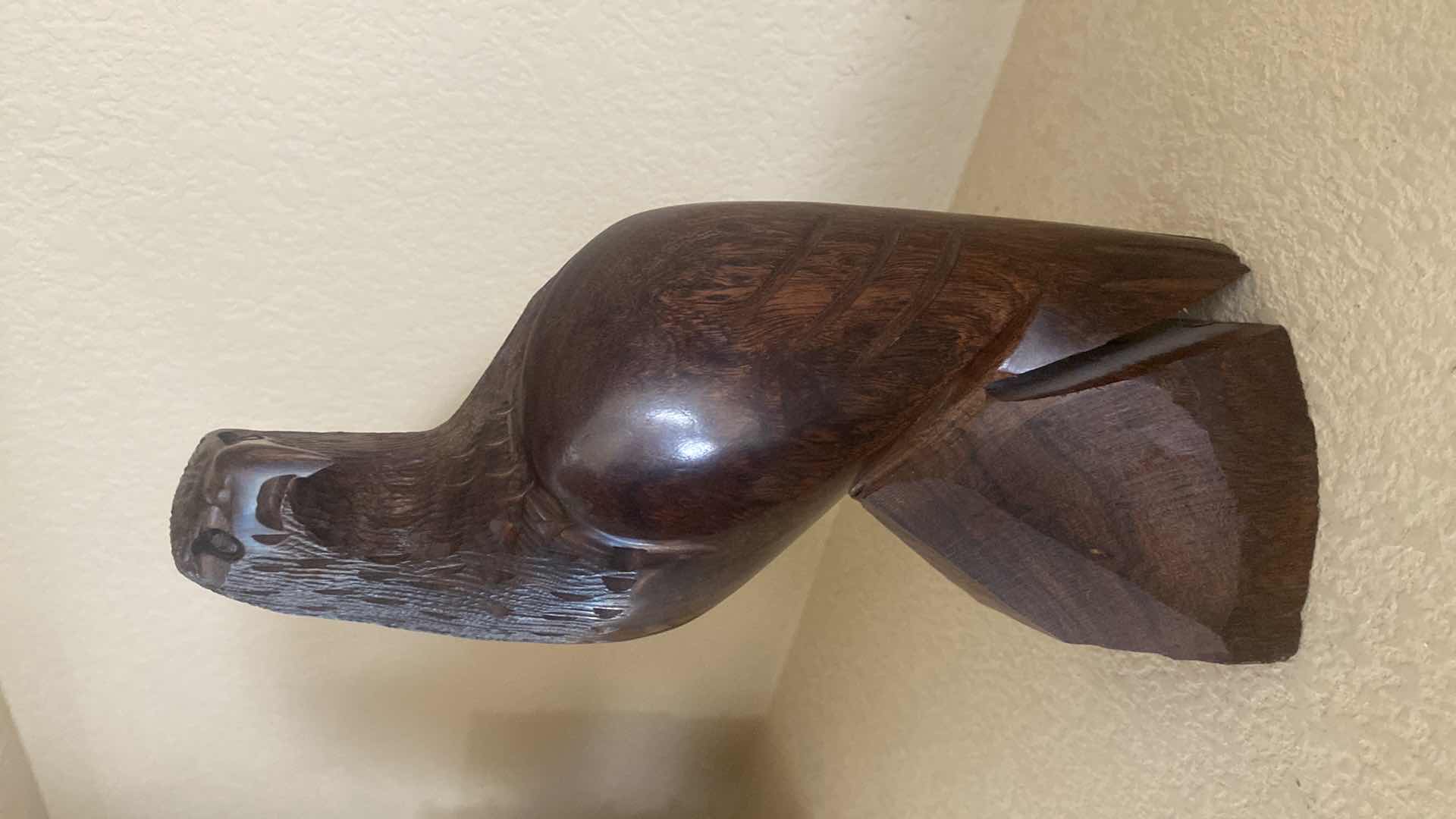 Photo 1 of VINTAGE MEXICAN IRONWOOD CARVED EAGLE SIGNED H11”