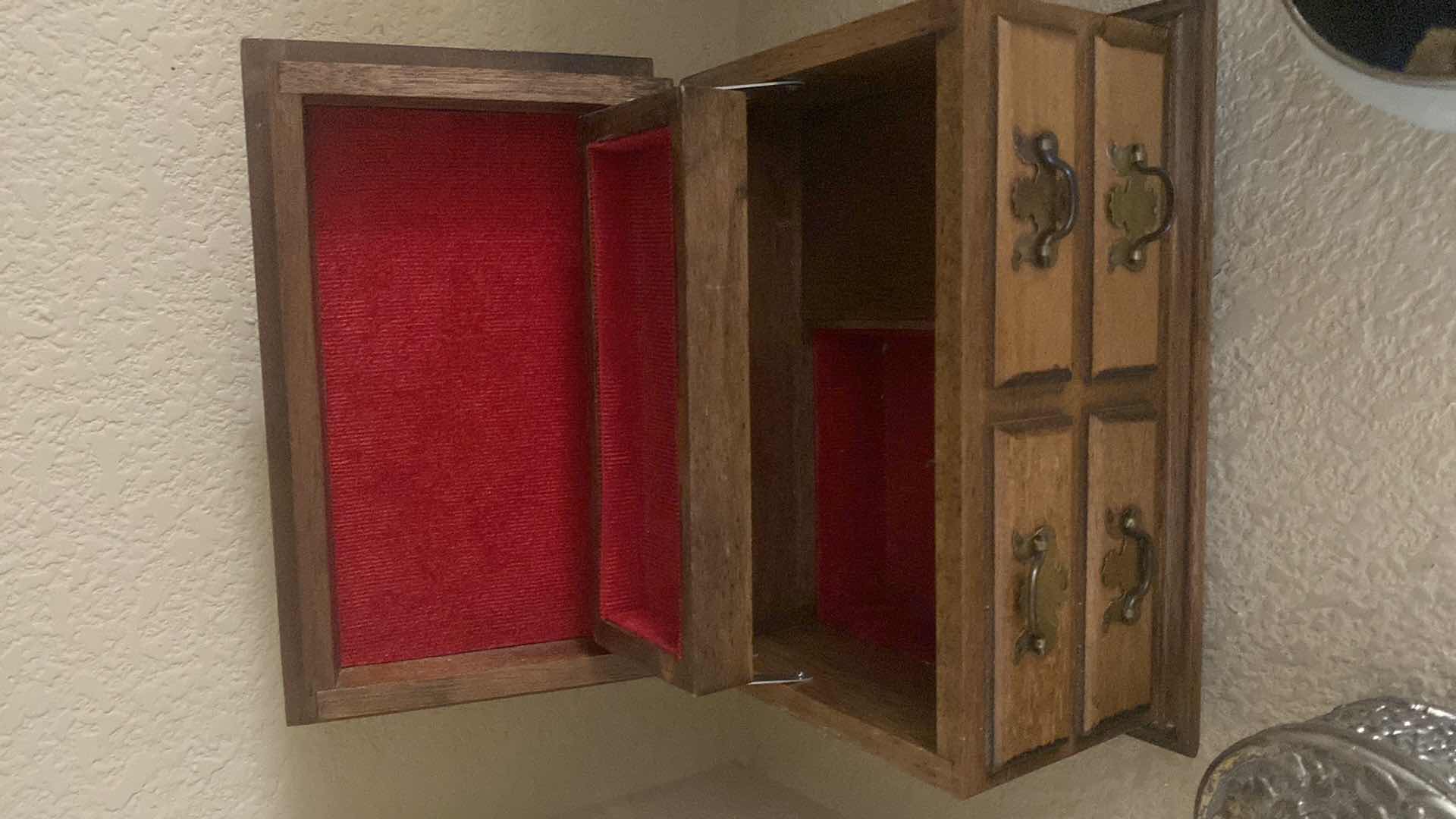 Photo 1 of SMALL WOOD JEWELRY BOX & 2 TRINKET BOXES WITH LIDS