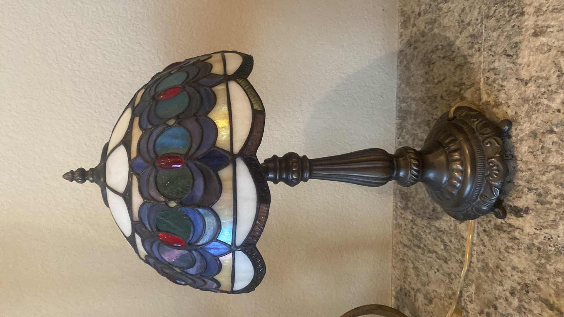 Photo 1 of STAINED GLASS TIFFANY STYLE DESK LAMP H21 1/2”