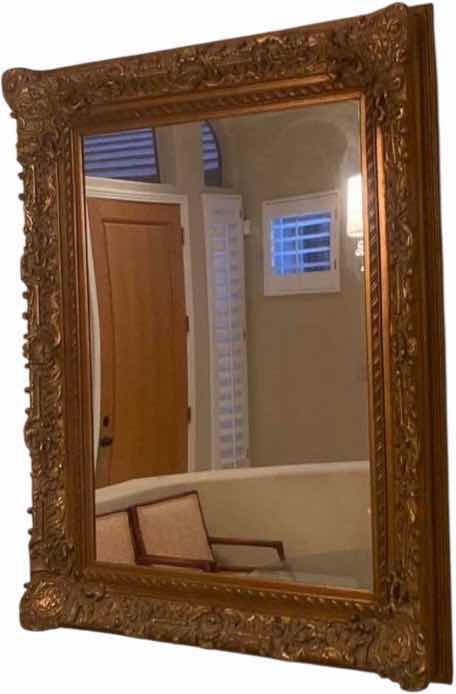 Photo 1 of LARGE GOLD ORNATE WALL MIRROR 50” X 63”