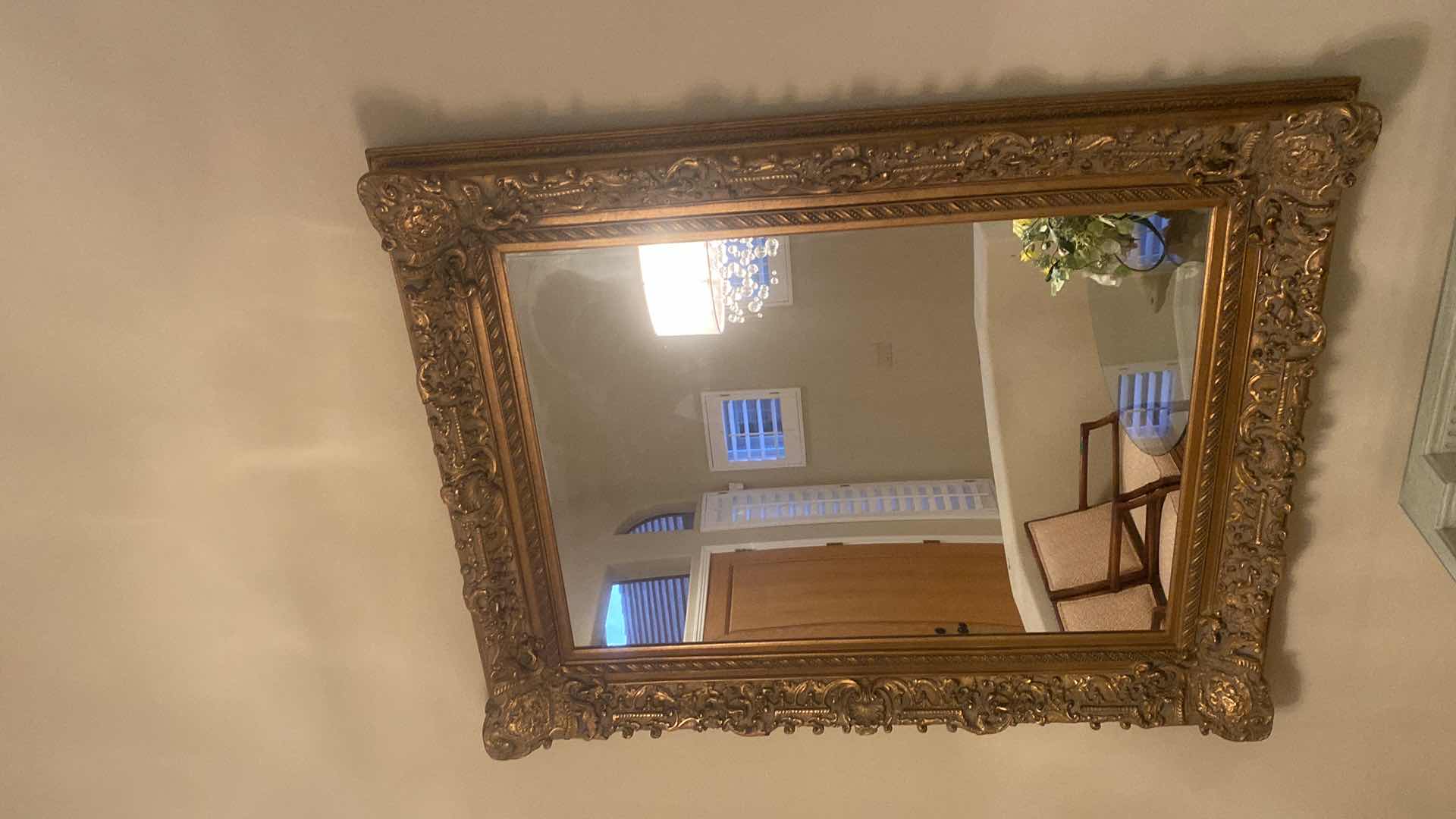 Photo 1 of LARGE GOLD ORNATE WALL MIRROR 50” X 63”
