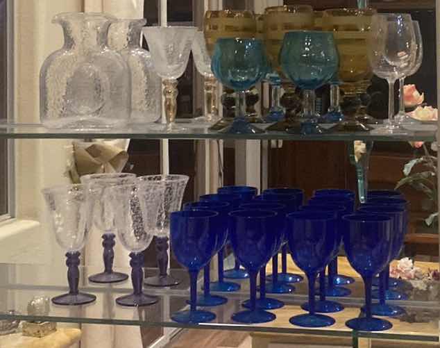 Photo 1 of GLASSWARE (TOP SHELF), PASTIC STEMWARE (BOTTOM SHELF)