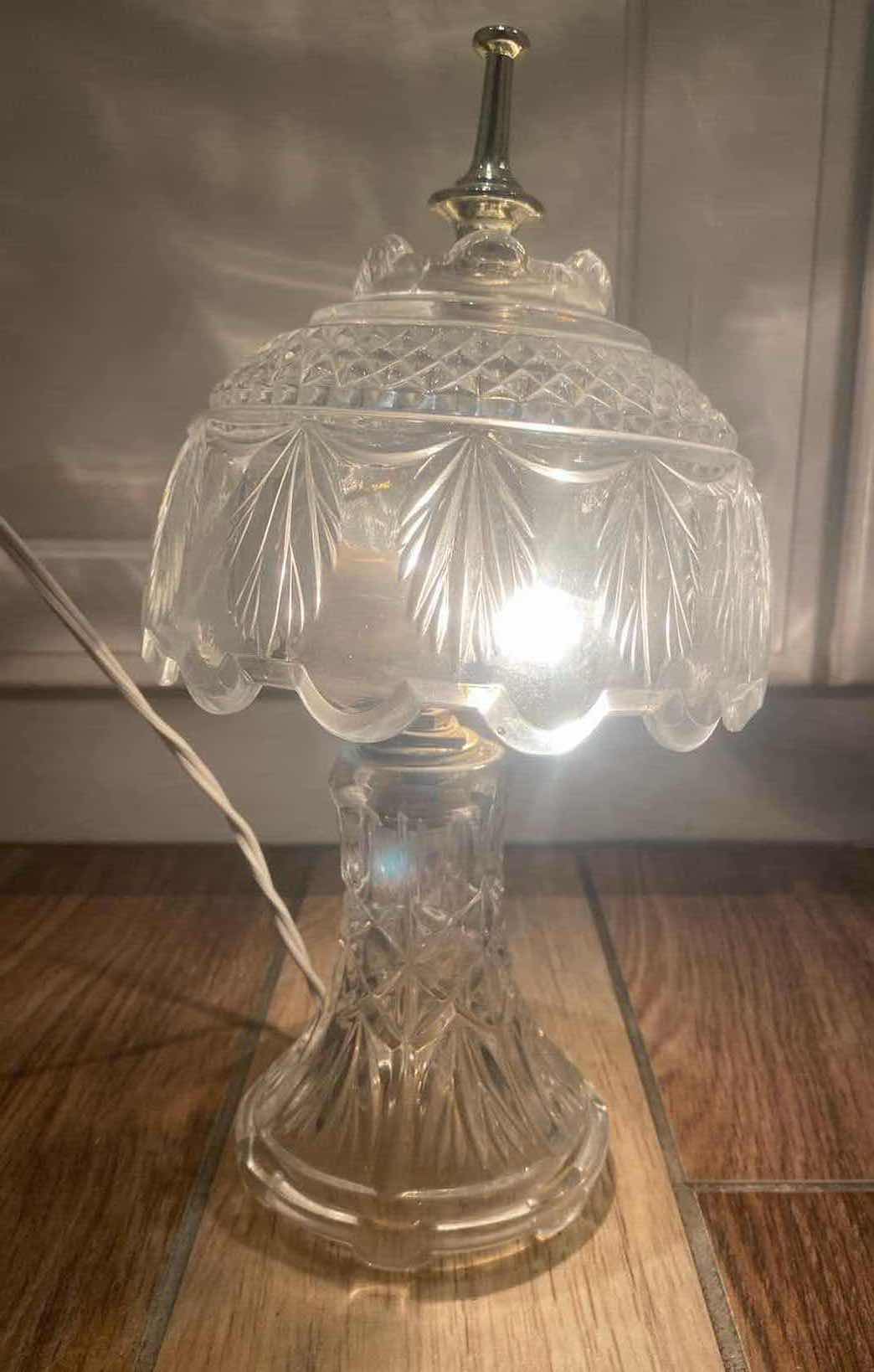 Photo 1 of VINTAGE CUT GLASS VANITY LAMP H11”