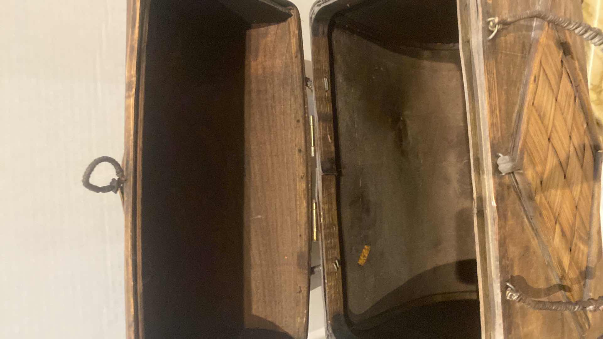 Photo 1 of VINTAGE BOMBAY COMPANY WOODEN BASKET 12” X 7” H13”