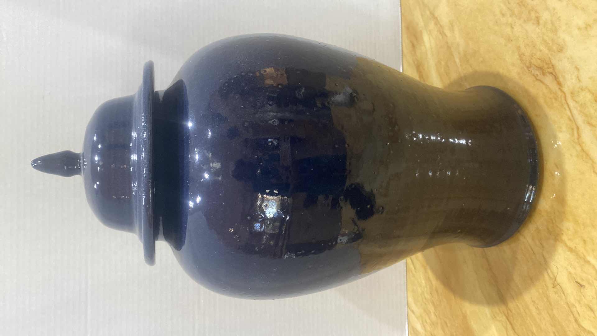 Photo 1 of VINTAGE BLUE POTTERY GINGER JAR H 17“