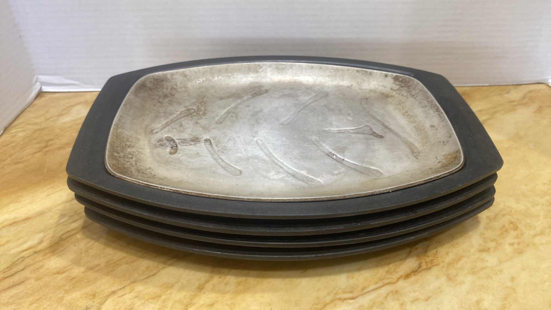 Photo 1 of VINTAGE NORDIC WEAR SIZZLING STEAK PLATES SET OF 4