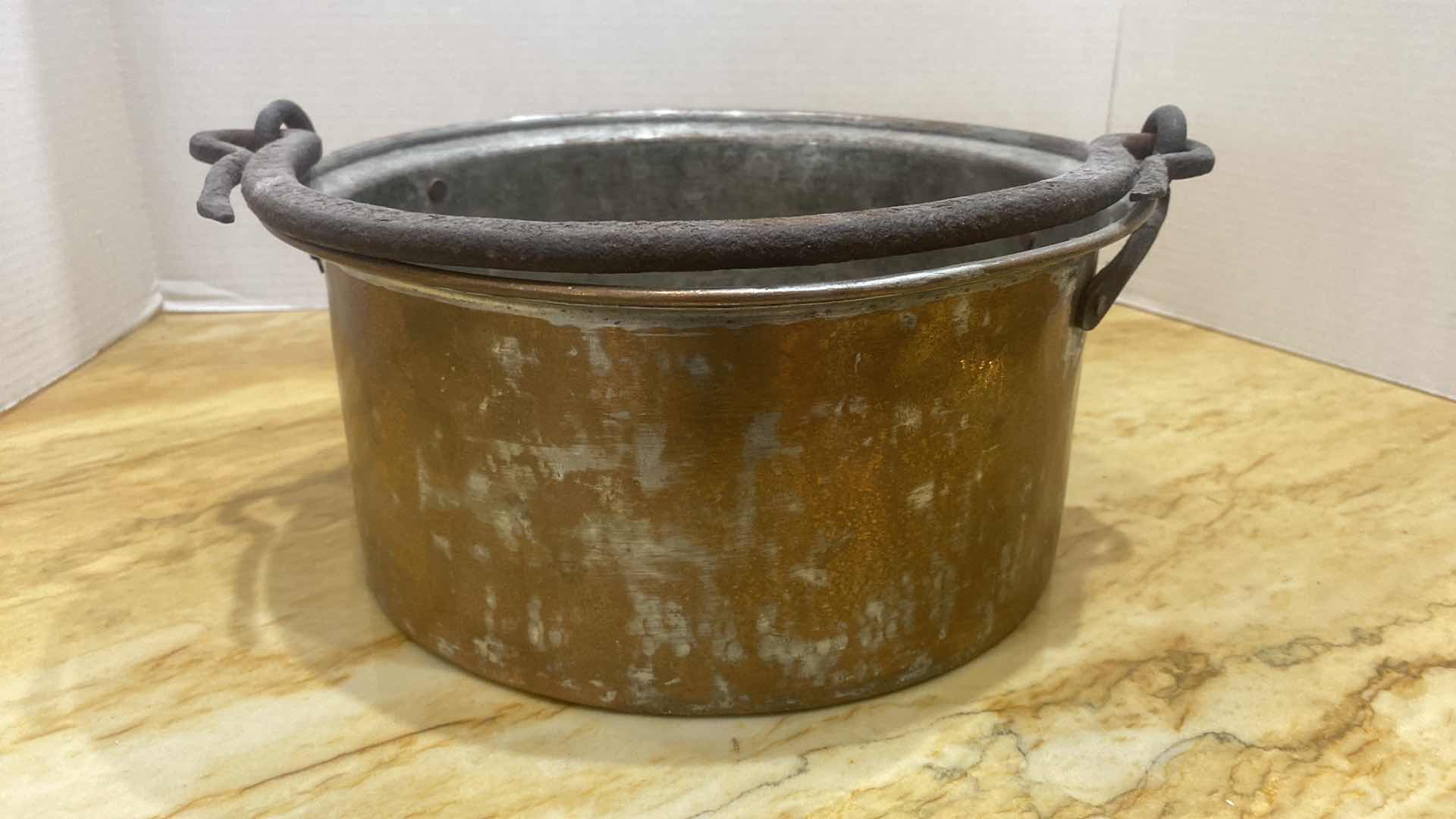 Photo 1 of COPPER PLATED POT 12” X 5 1/4”
