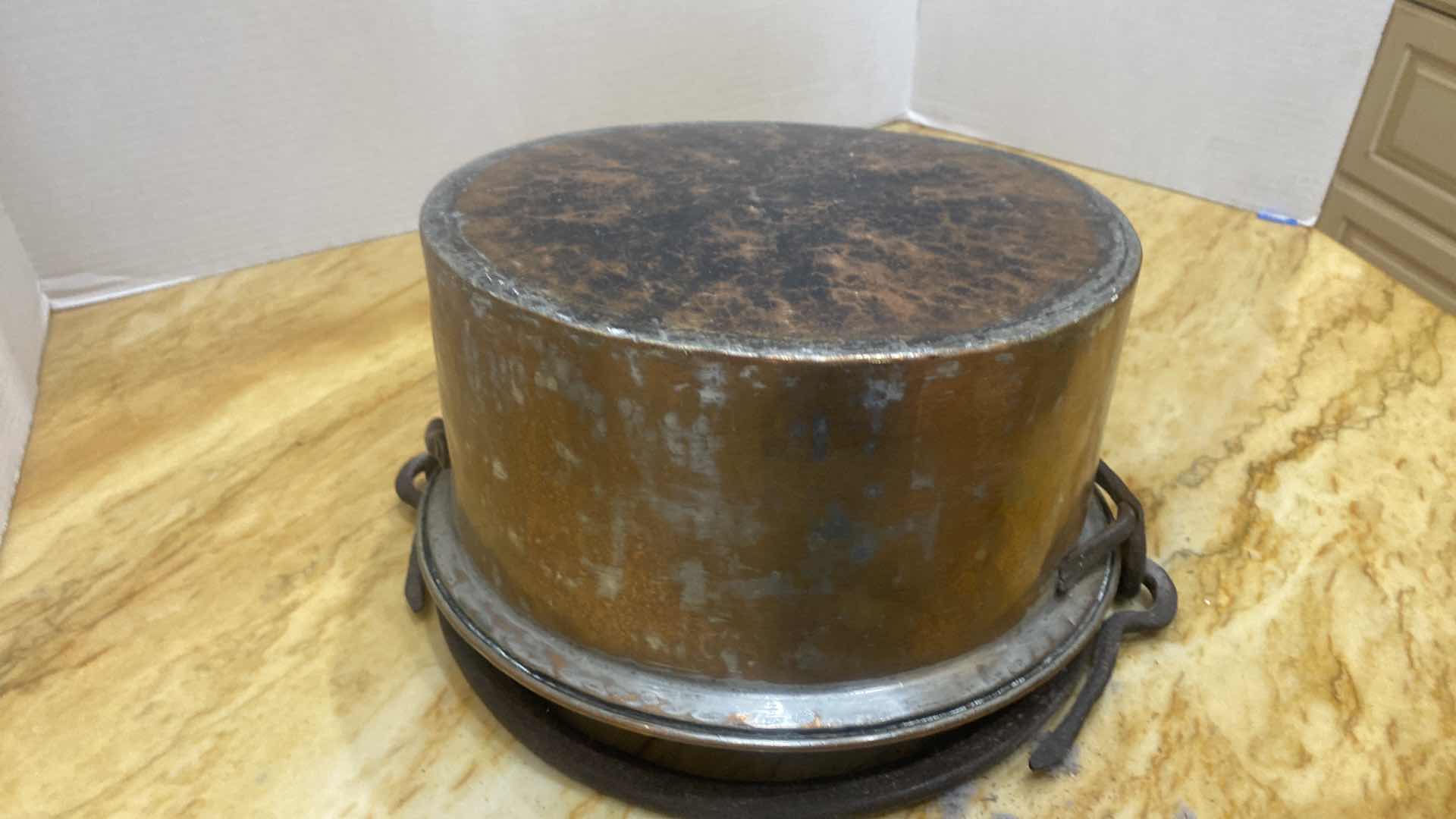Photo 1 of COPPER PLATED POT 12” X 5 1/4”