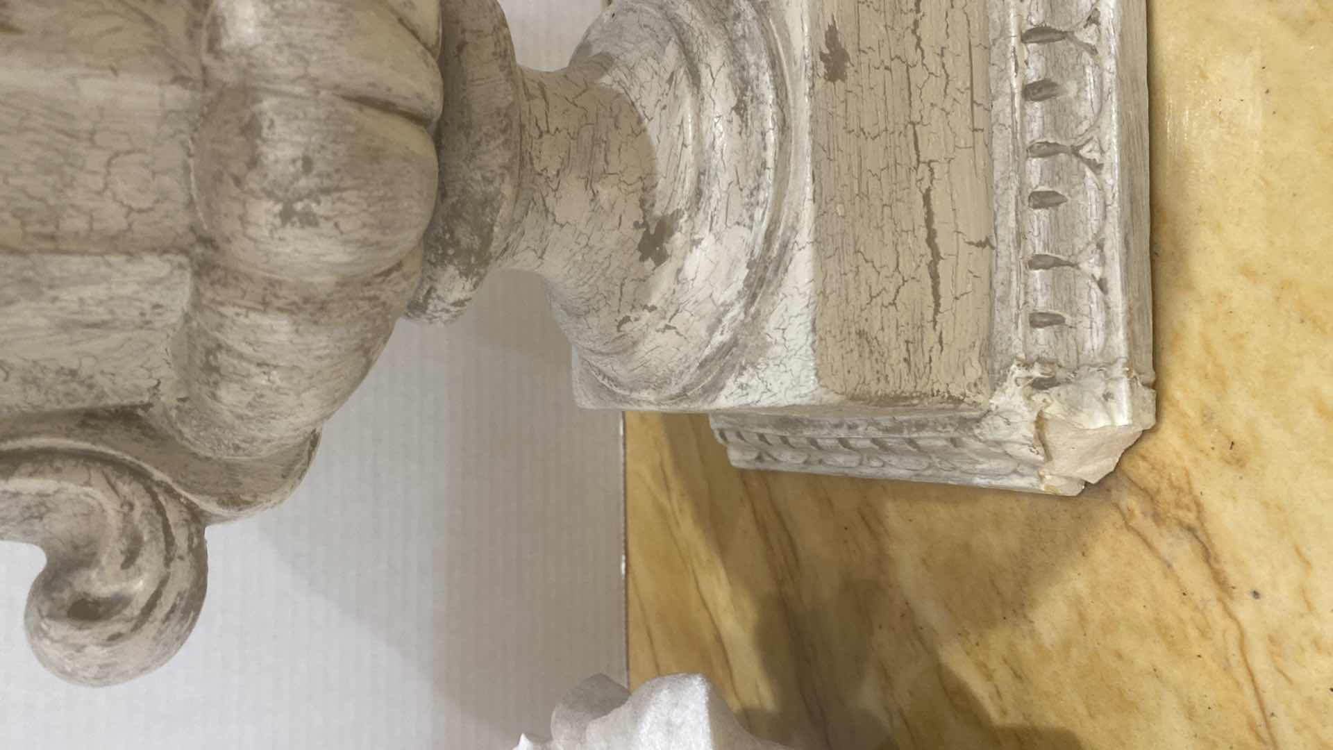 Photo 1 of HEAVY CONCRETE BOWL 11 INCHES AND PLASTER URN H 14”