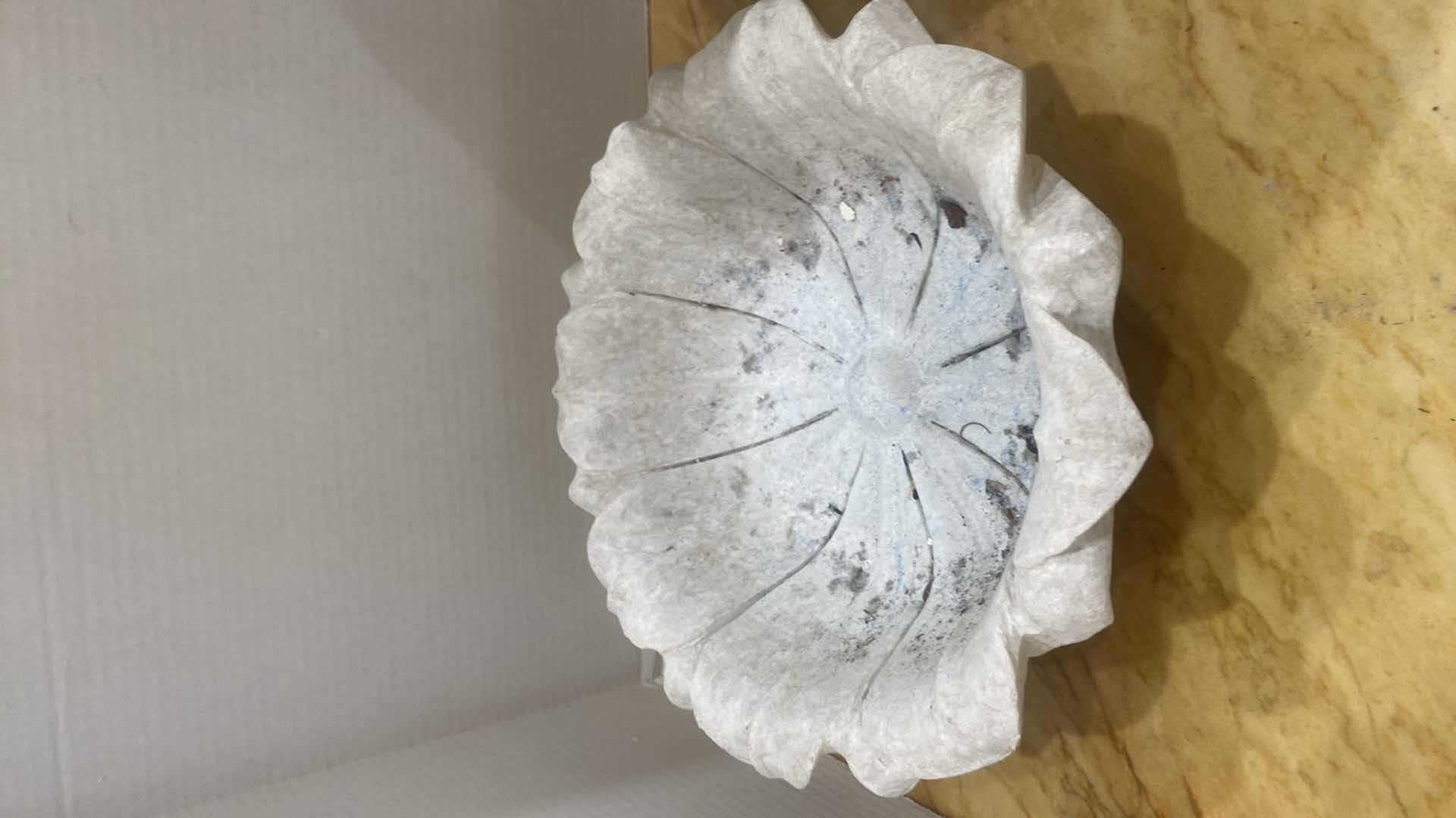 Photo 1 of HEAVY CONCRETE BOWL 11 INCHES AND PLASTER URN H 14”