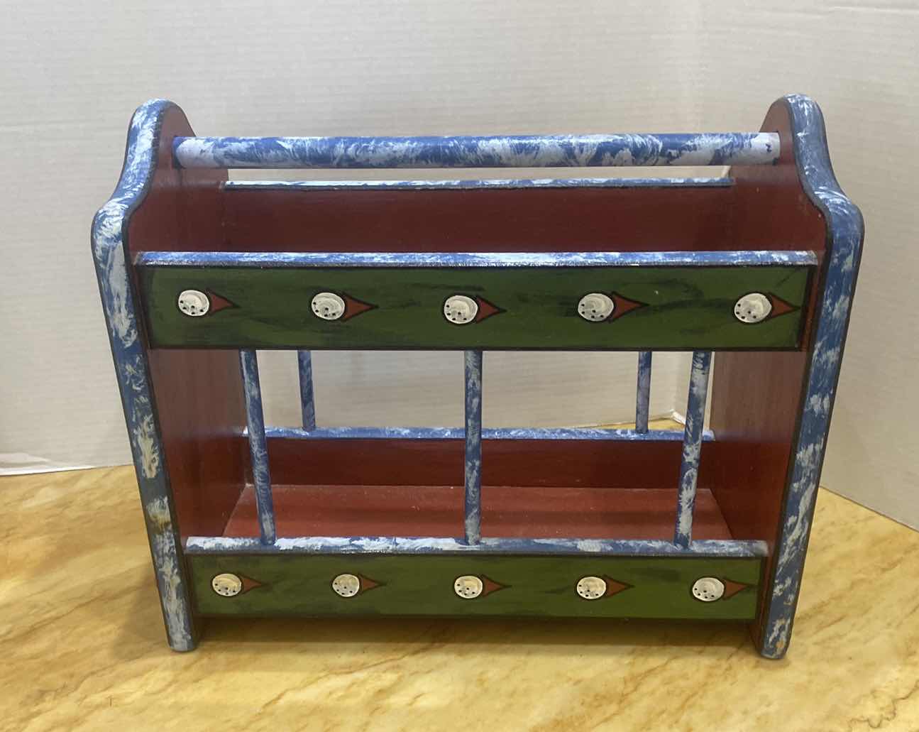 Photo 1 of WOOD MAGAZINE RACK WITH THE GOLF MOTIVE 15 1/2” X 7 1/2” H13”