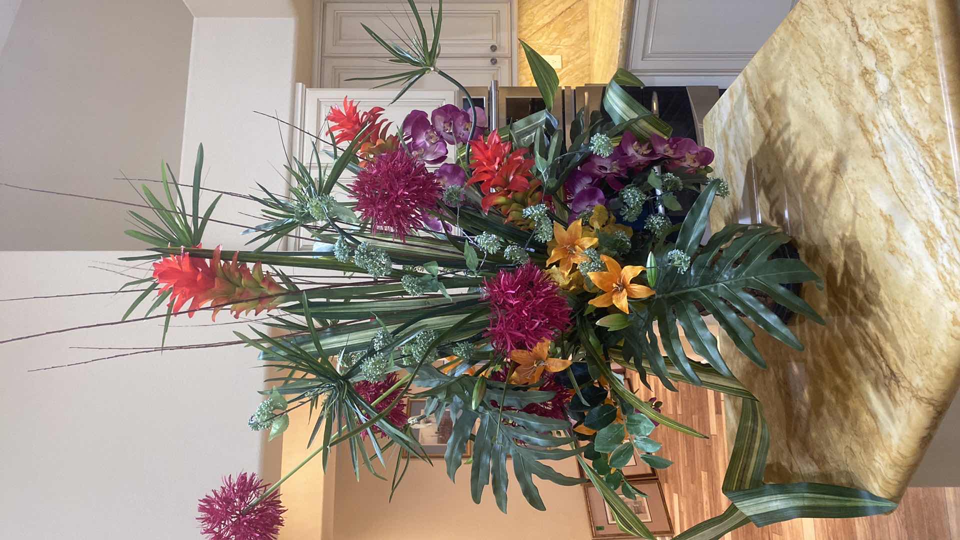 Photo 1 of LARGE, TROPICAL, ARTIFICIAL FLORAL ARRANGEMENT H5’