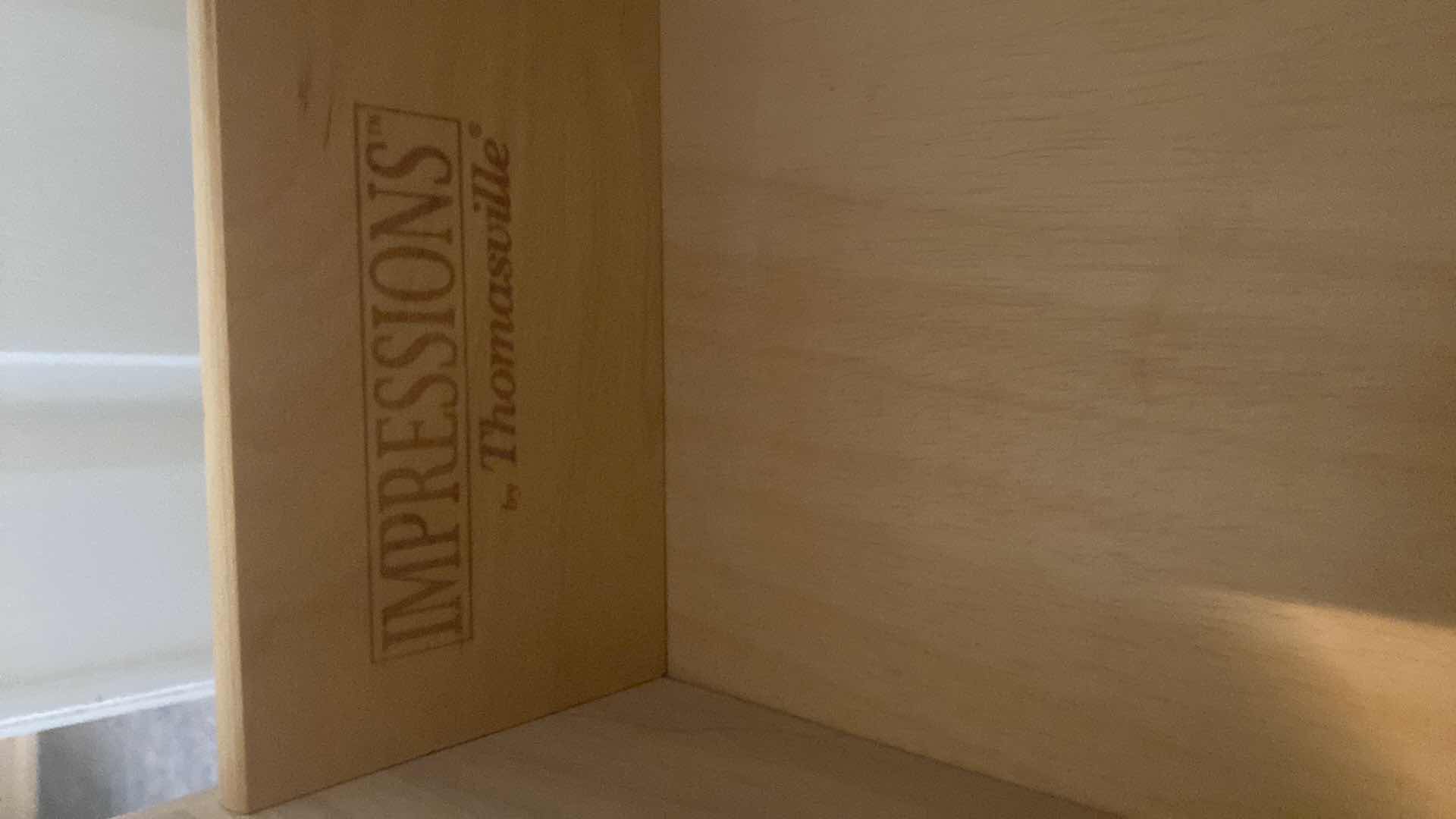 Photo 1 of PAIR OF IMPRESSIONS BY THOMASVILLE OFF-WHITE NIGHTSTANDS WITH WOOD TOP 28” X 18” H 25”