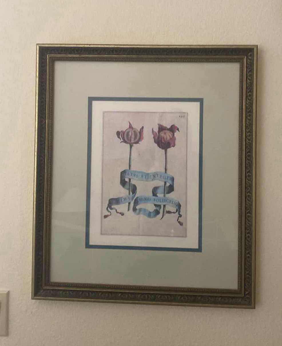 Photo 1 of GOLD & BLACK FRAMED, BOTANICAL ARTWORK PRINTS 21“ X 24 1/2“