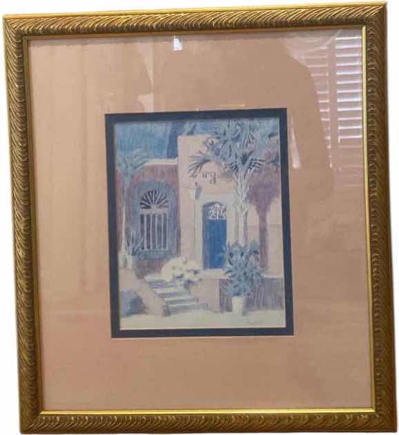 Photo 1 of GOLD FRAMED, PASTEL ARCHITECTURAL, SIGNED ARTWORK 18” X 20”