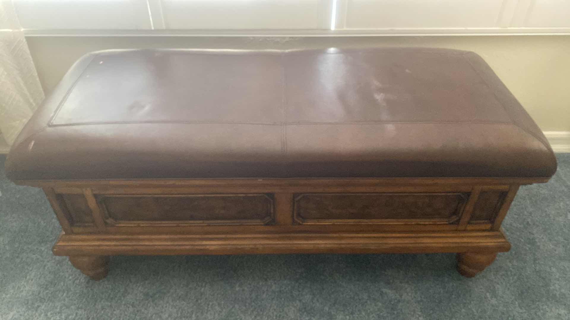 Photo 1 of CEDAR CHEST WITH BONDED LEATHER TOP 51” X 21” H 21”