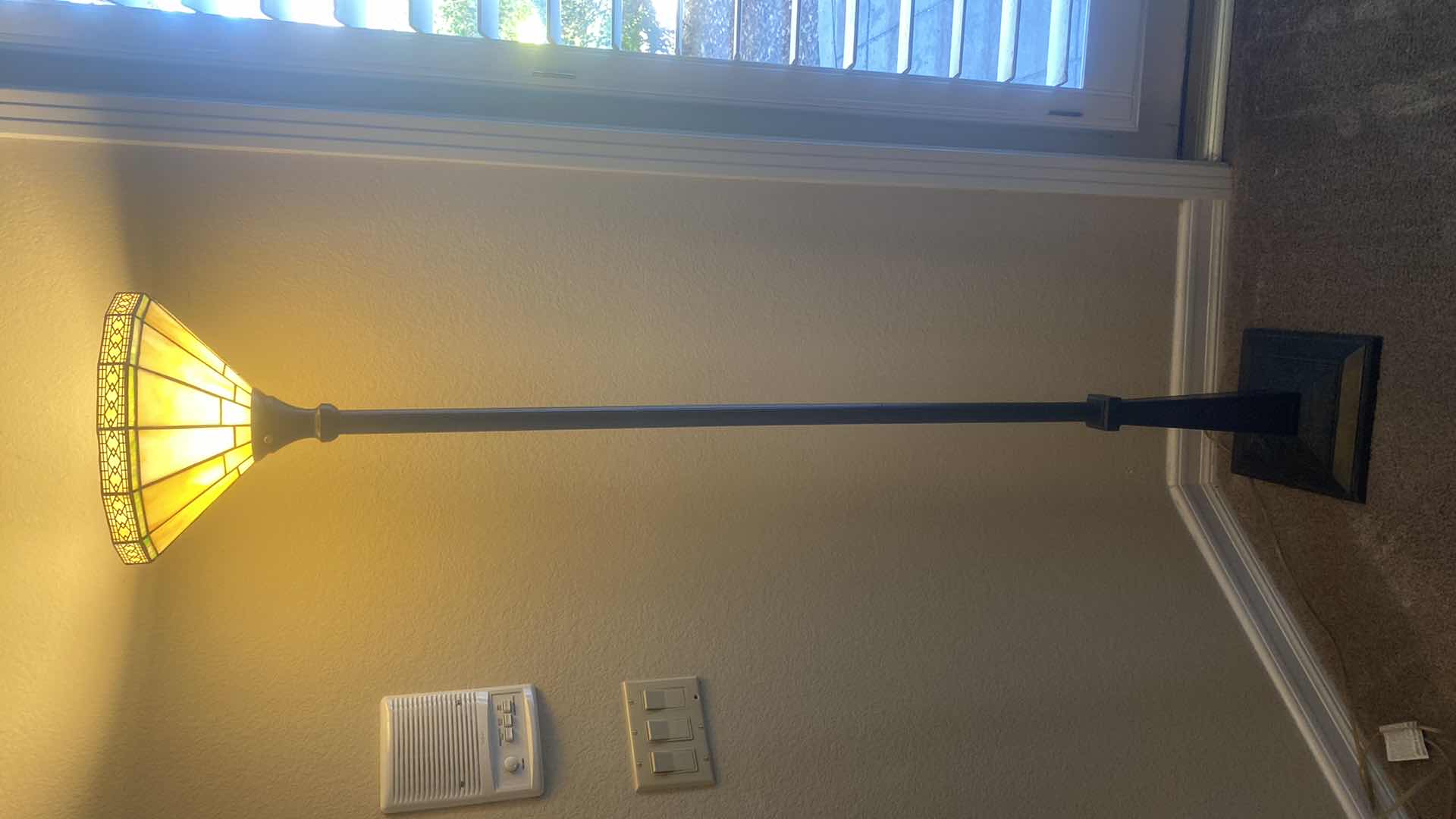 Photo 1 of METAL FLOOR LAMP WITH PLASTIC STAINED GLASS  LOOK TOP H 72“