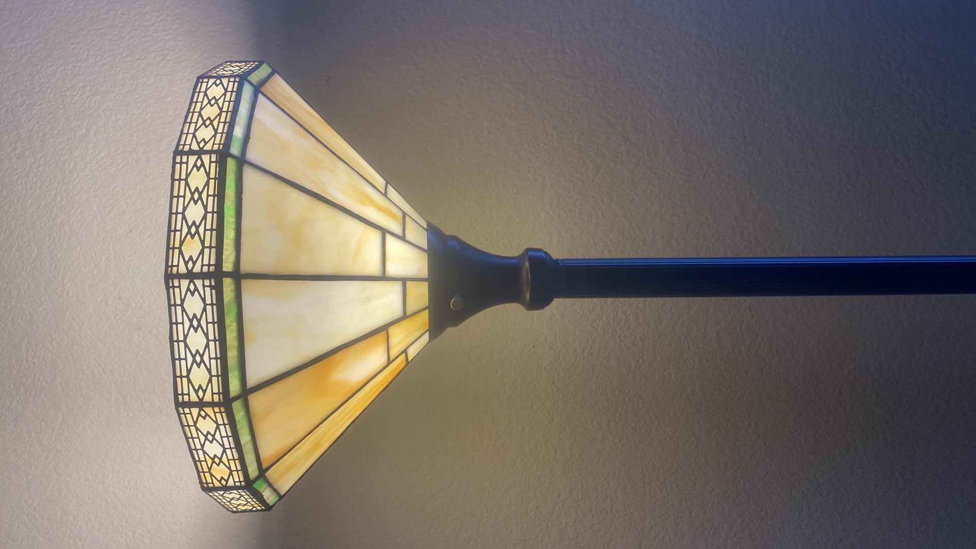 Photo 1 of METAL FLOOR LAMP WITH PLASTIC STAINED GLASS  LOOK TOP H 72“