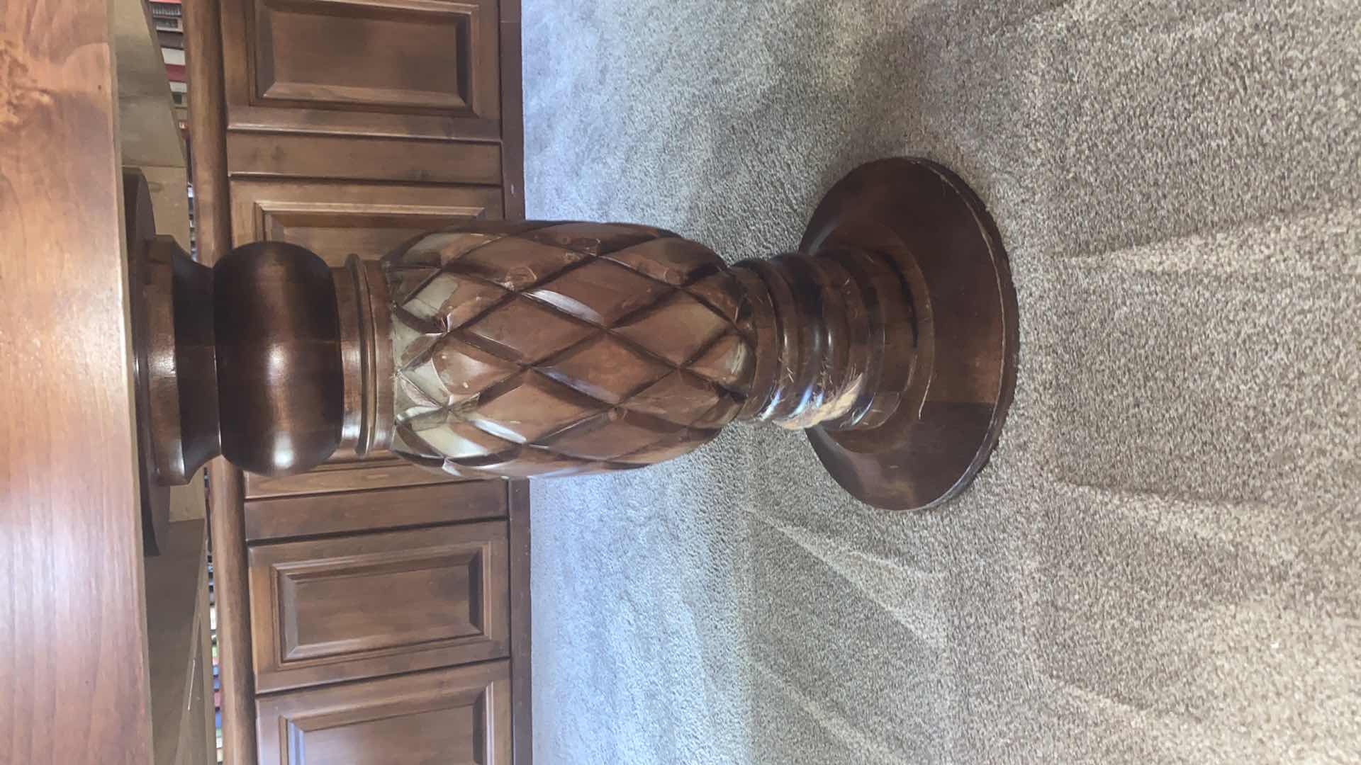 Photo 1 of WOOD TABLE WITH TWO PEDESTALS 66“ X 35 1/2“ H 31”
