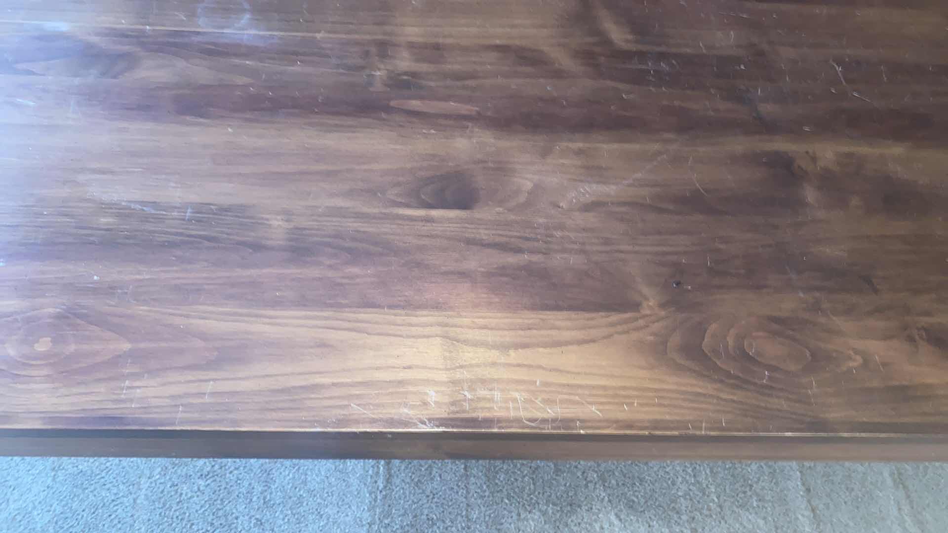 Photo 1 of WOOD TABLE WITH TWO PEDESTALS 66“ X 35 1/2“ H 31”