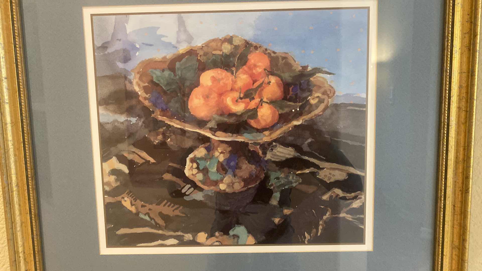 Photo 1 of GOLD FRAMED FRUIT IN BOWL ARTWORK 25 1/2” X 24”