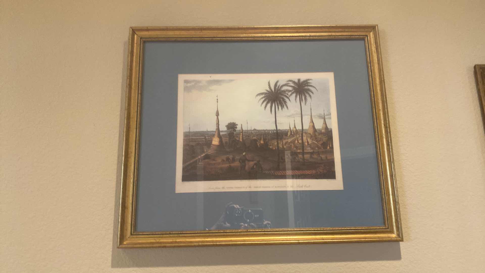 Photo 1 of 2-GOLD FRAMED PRINTS FROM THE UPPER TERRACE OF THE GREAT PAGODA AT RANGOON ARTWORK 28 1/2“ X 24“