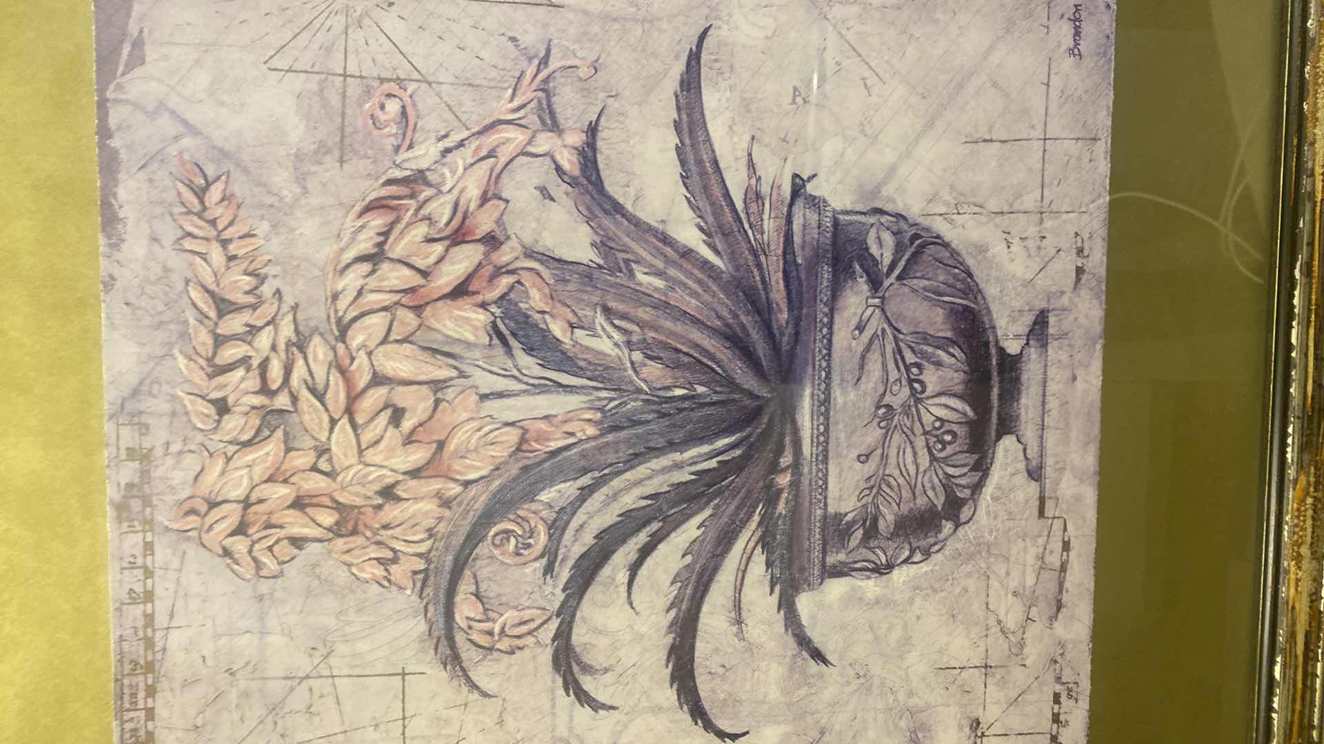 Photo 1 of FRAMED BOTANICAL IN POT PRINT ARTWORK 30 1/2” X 30 1/2”