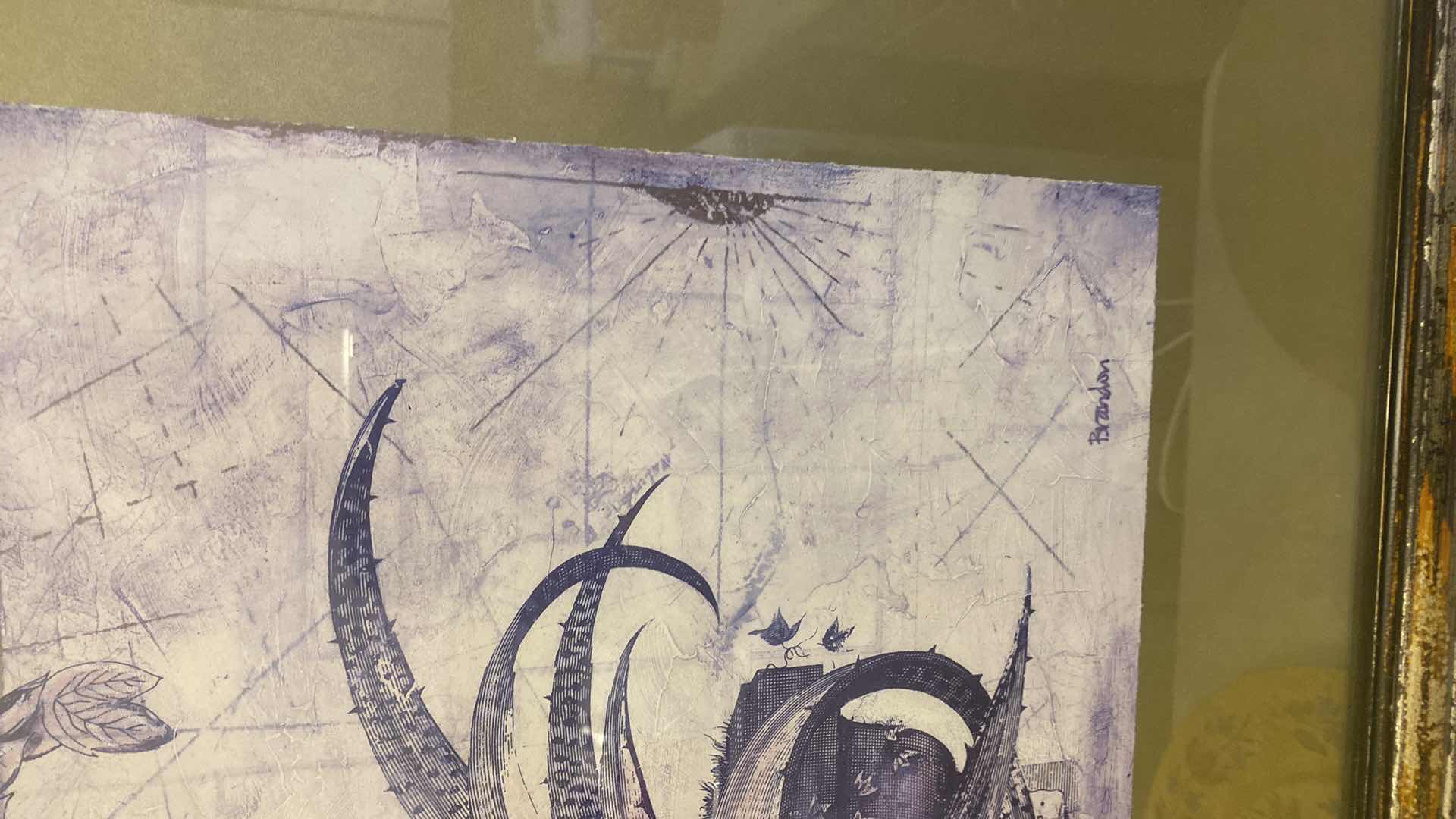 Photo 1 of FRAMED BOTANICAL IN POT PRINT ARTWORK 30 1/2” X 30 1/2”