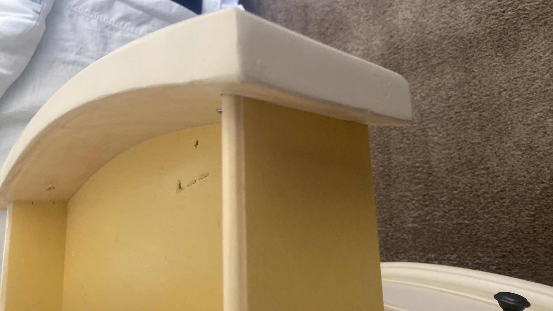 Photo 1 of PAIR OF CHRIS MADDEN HOME CREAM COLORED WOOD THREE DRAWER NIGHTSTANDS UNMARKED 28” X 15 1/2” H29”